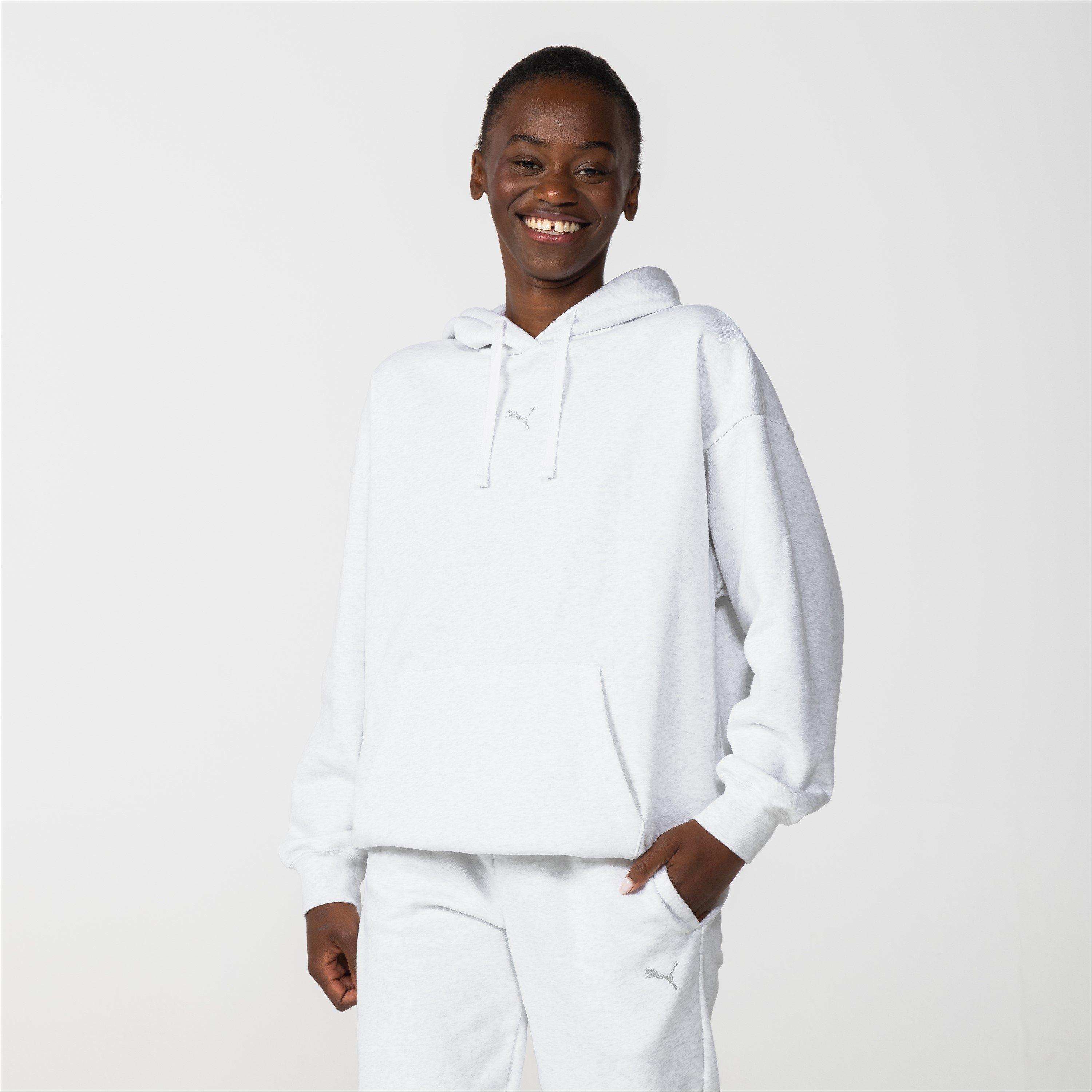 Puma Women's Essentials Oversized Hoodie - Ice Grey Marl - 8 (XS)