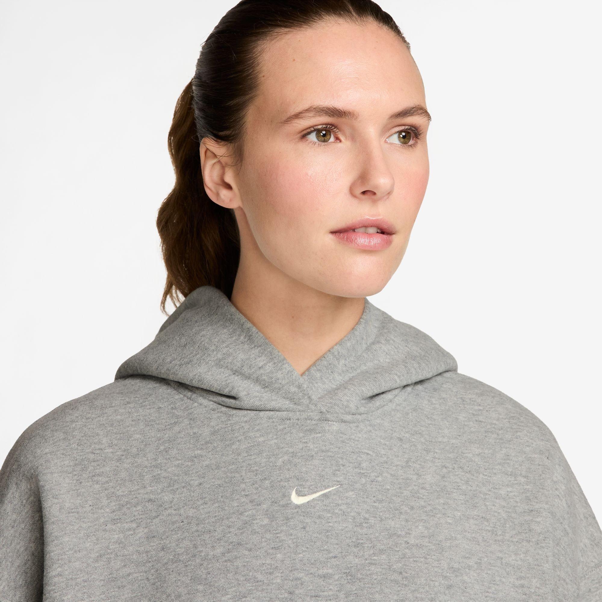 Nike Studio Fleece Medium Weight Hoodie 'Dark Grey Heather Sail' (Women's) — foto 4
