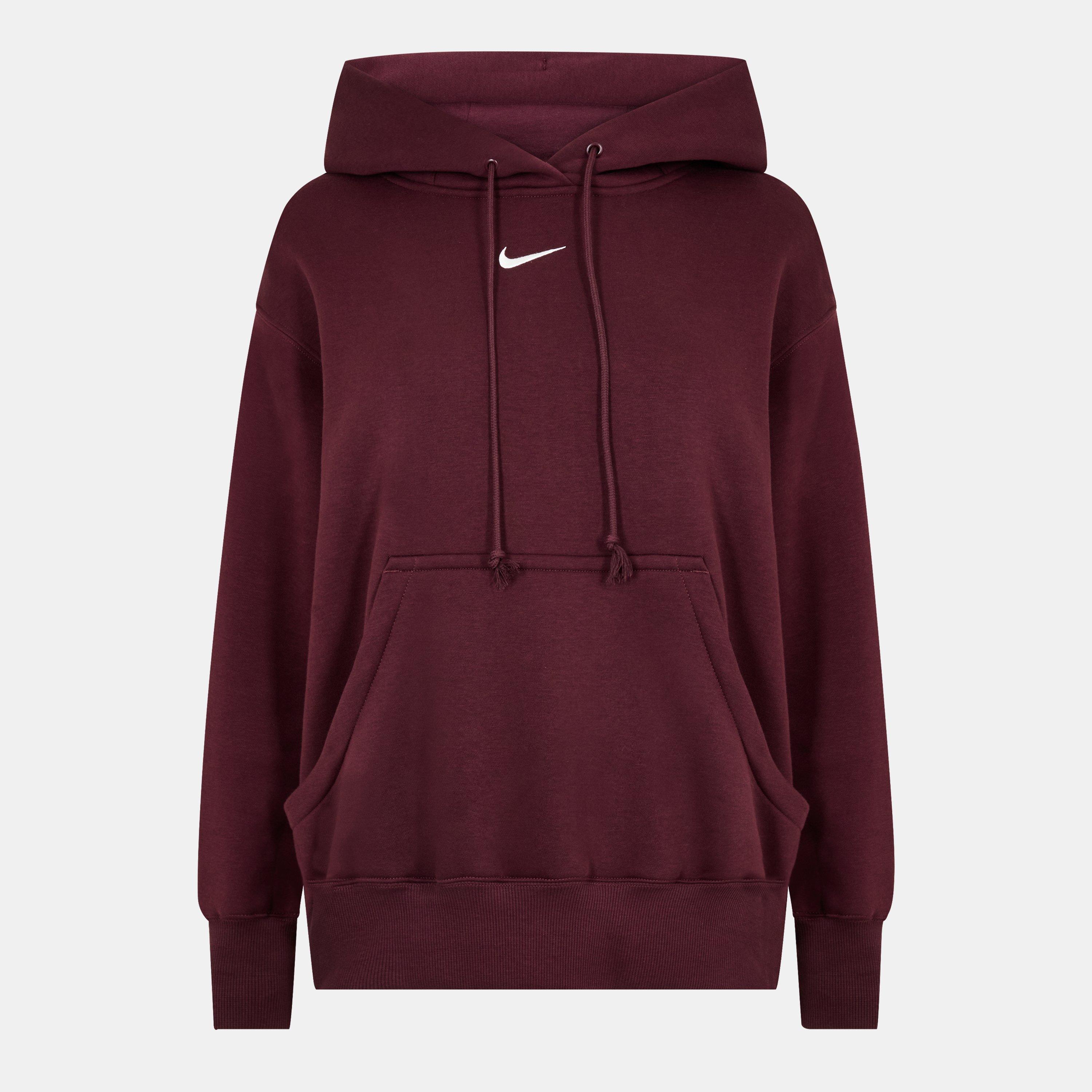 Nike Women's Sportswear Phoenix Fleece Over-Oversized Pullover Hoodie - Burgundy Crush - 8 (XS)