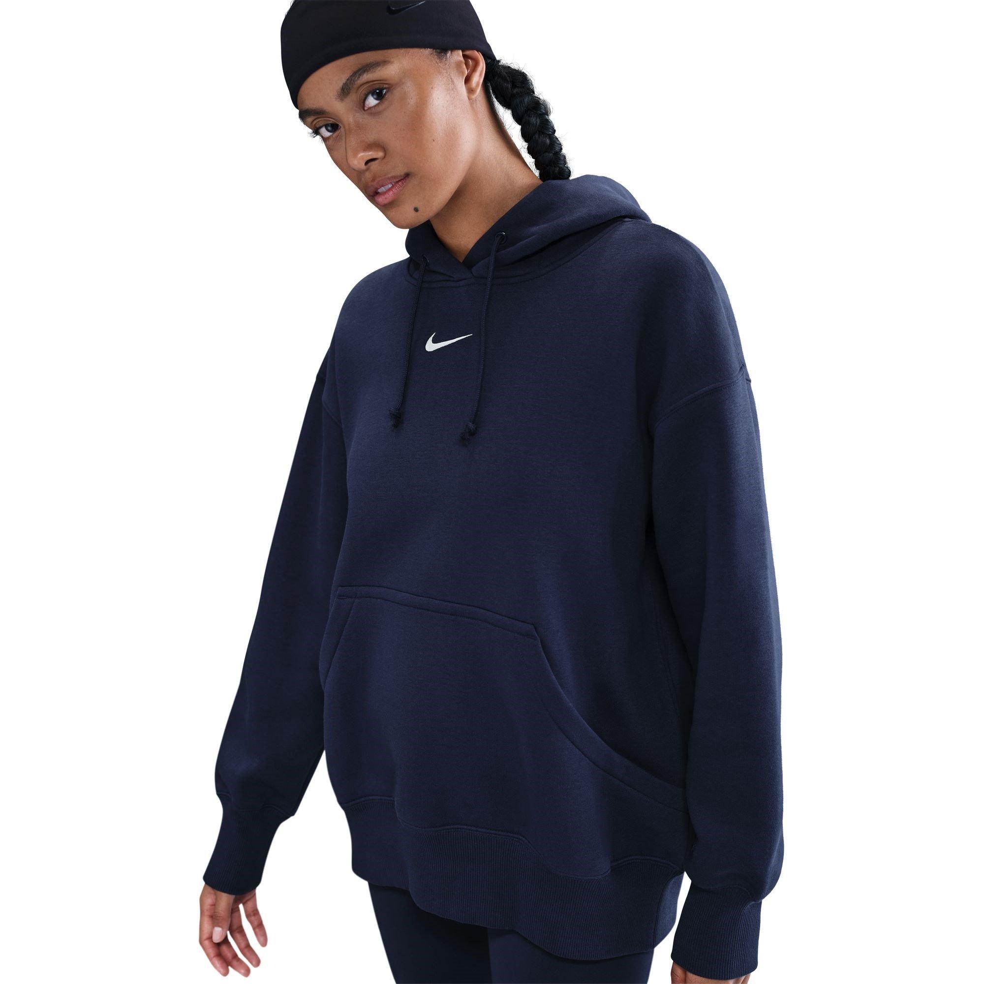 blue nike hoodie with nike all over
