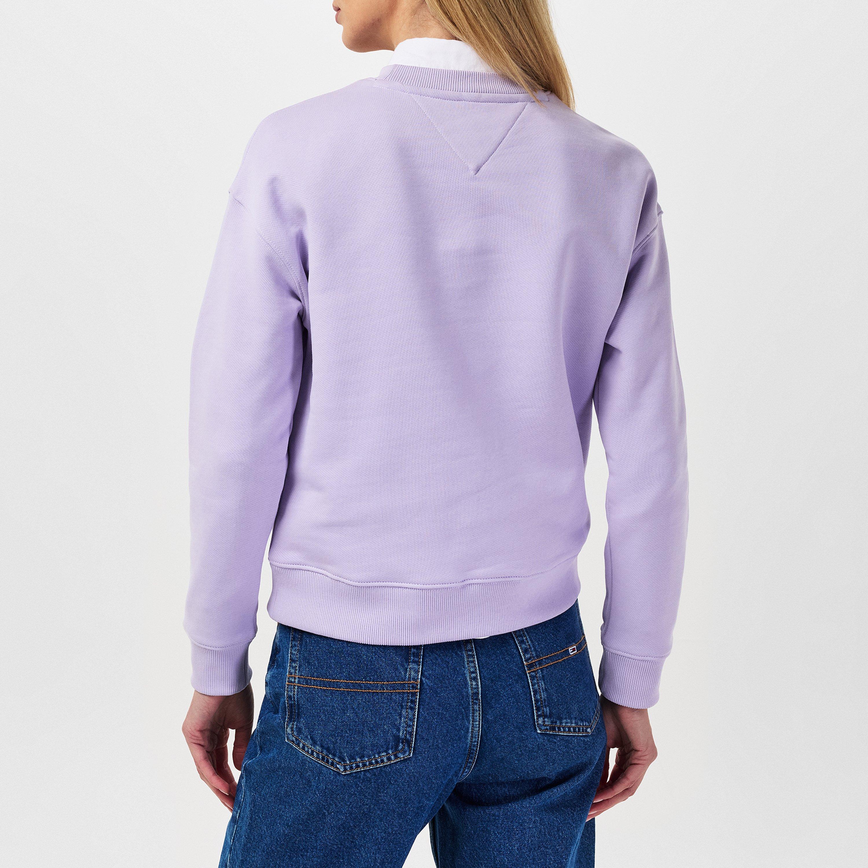 Lavender Flower - Tommy Jeans - Badge Crew Sweatshirt - 4