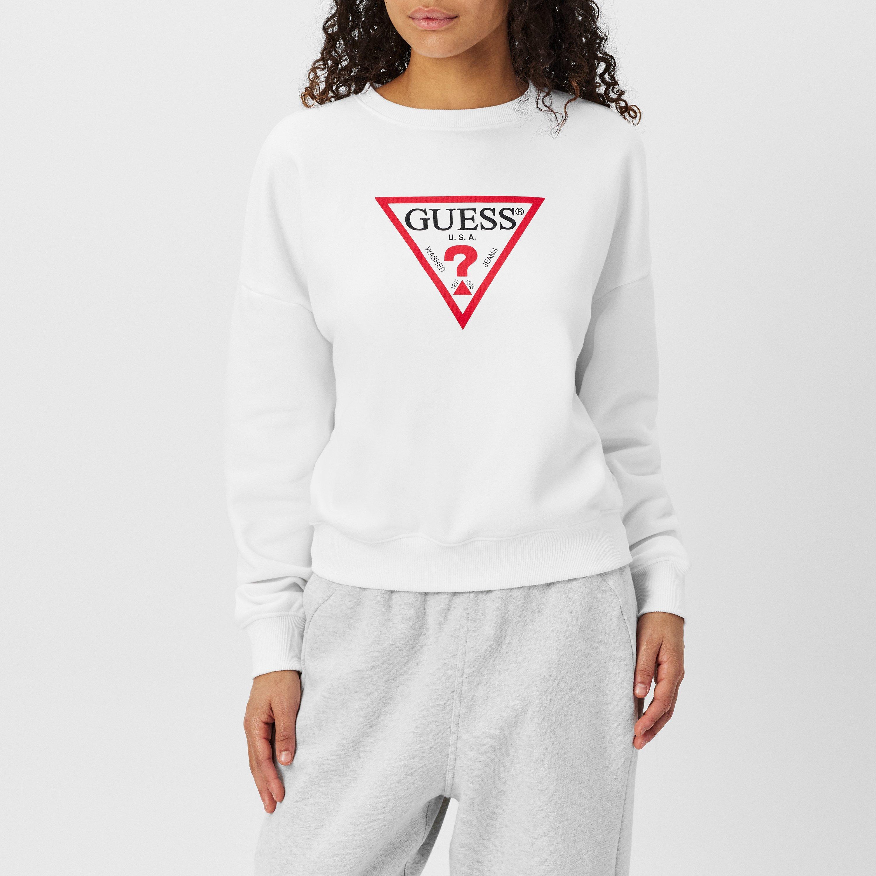 Blanco puro - Guess - Women's Triangle Icon Sweatshirt - 3