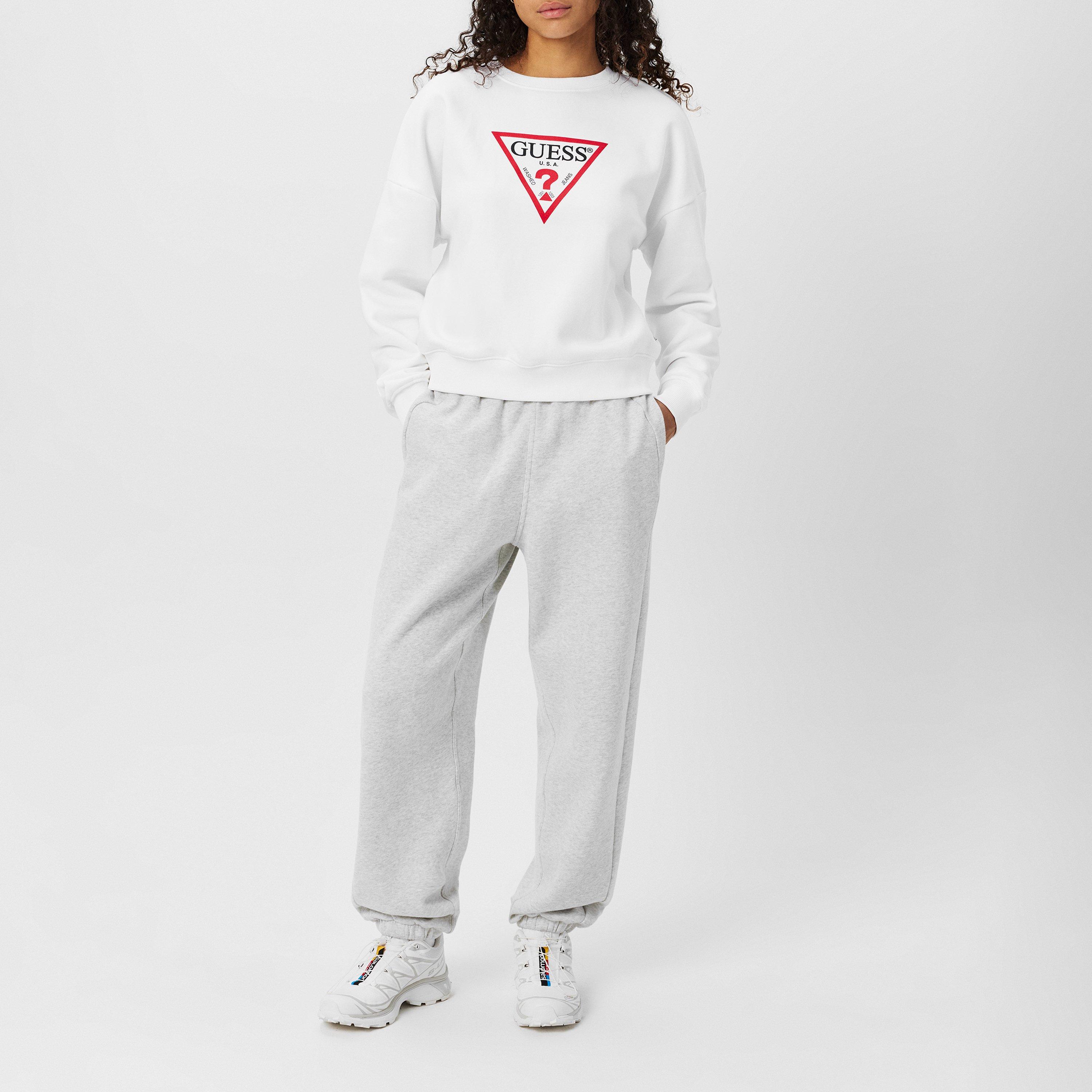 Blanco puro - Guess - Women's Triangle Icon Sweatshirt - 6