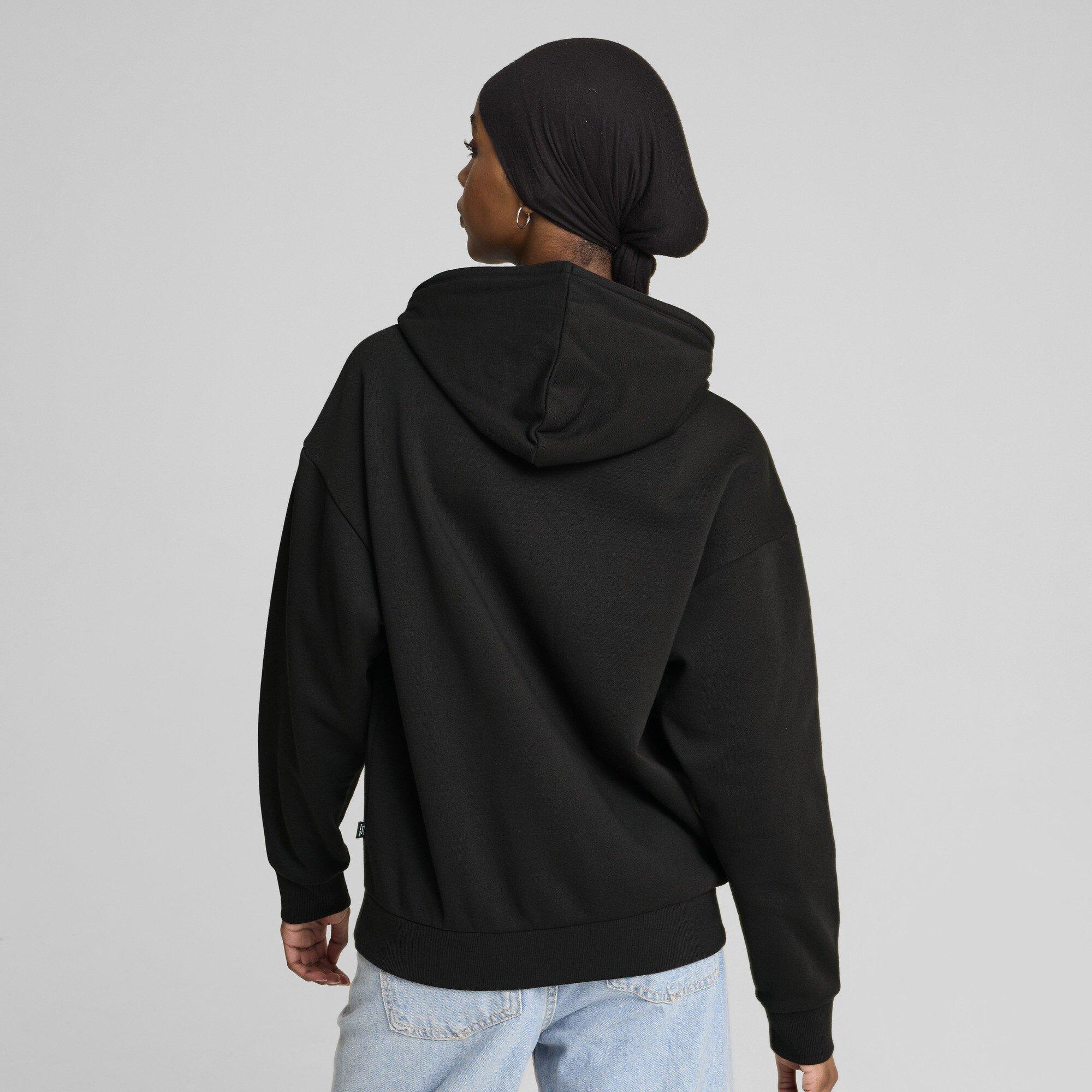 Pwht/Black - Puma - Ess+ Script Hoodie Fl Hoody Womens - 4