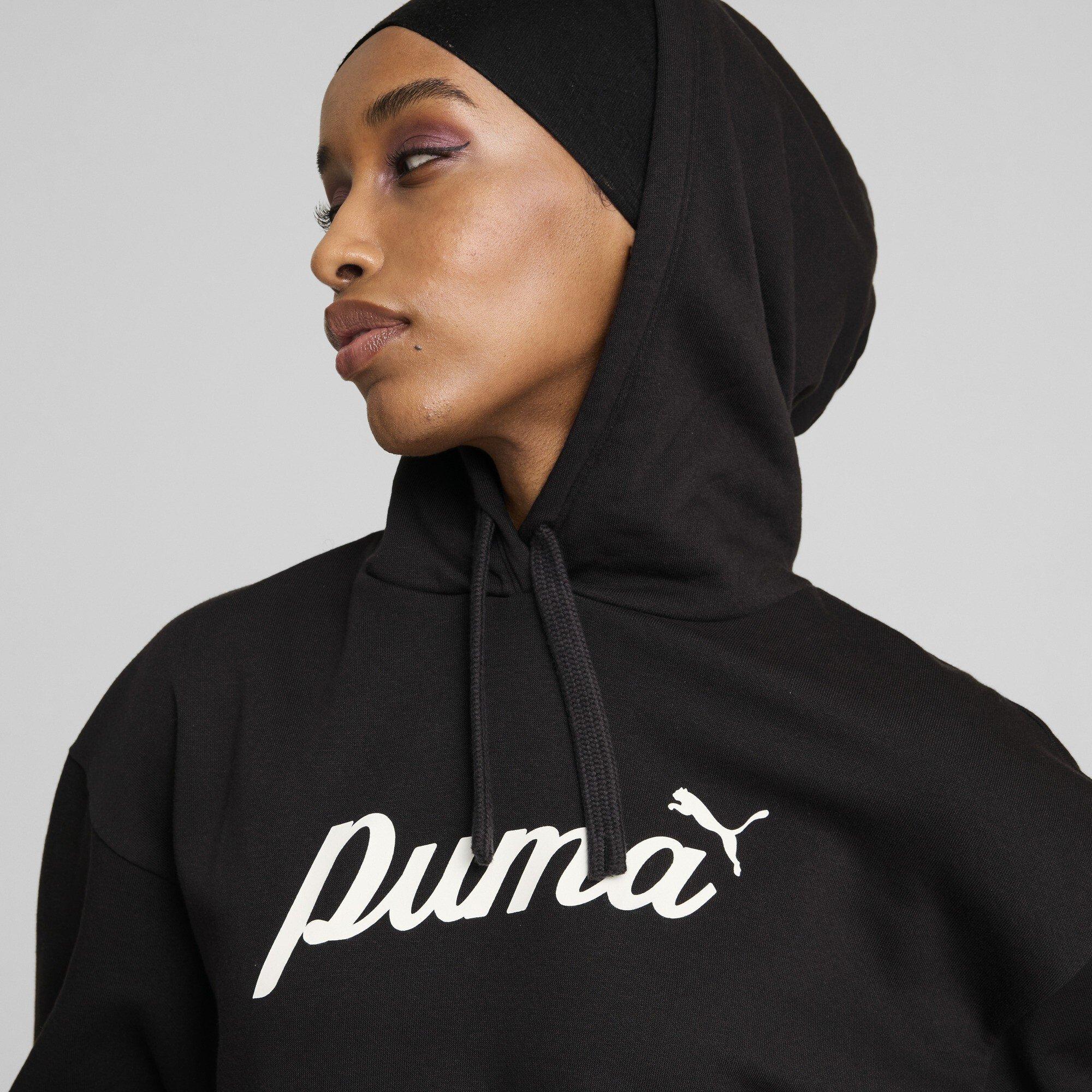 Pwht/Black - Puma - Ess+ Script Hoodie Fl Hoody Womens - 5