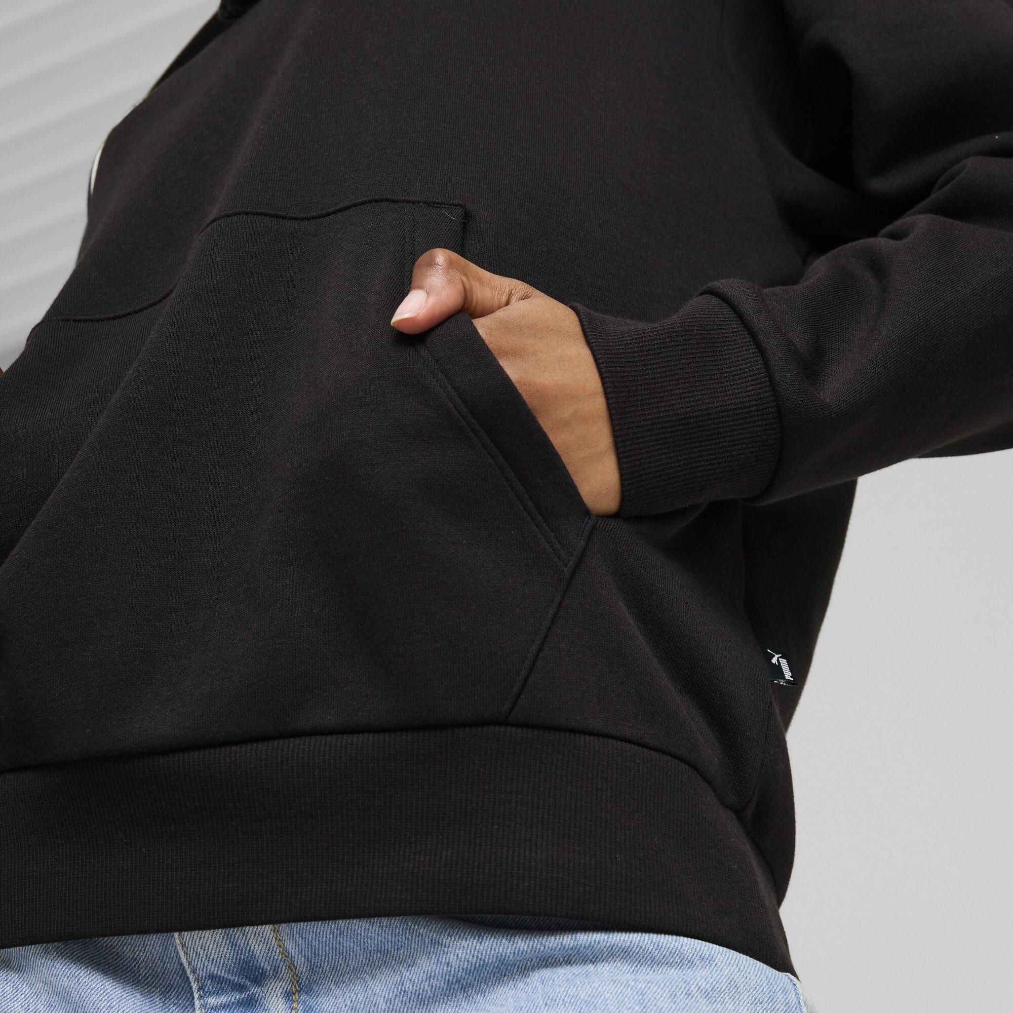 Pwht/Black - Puma - Ess+ Script Hoodie Fl Hoody Womens - 6