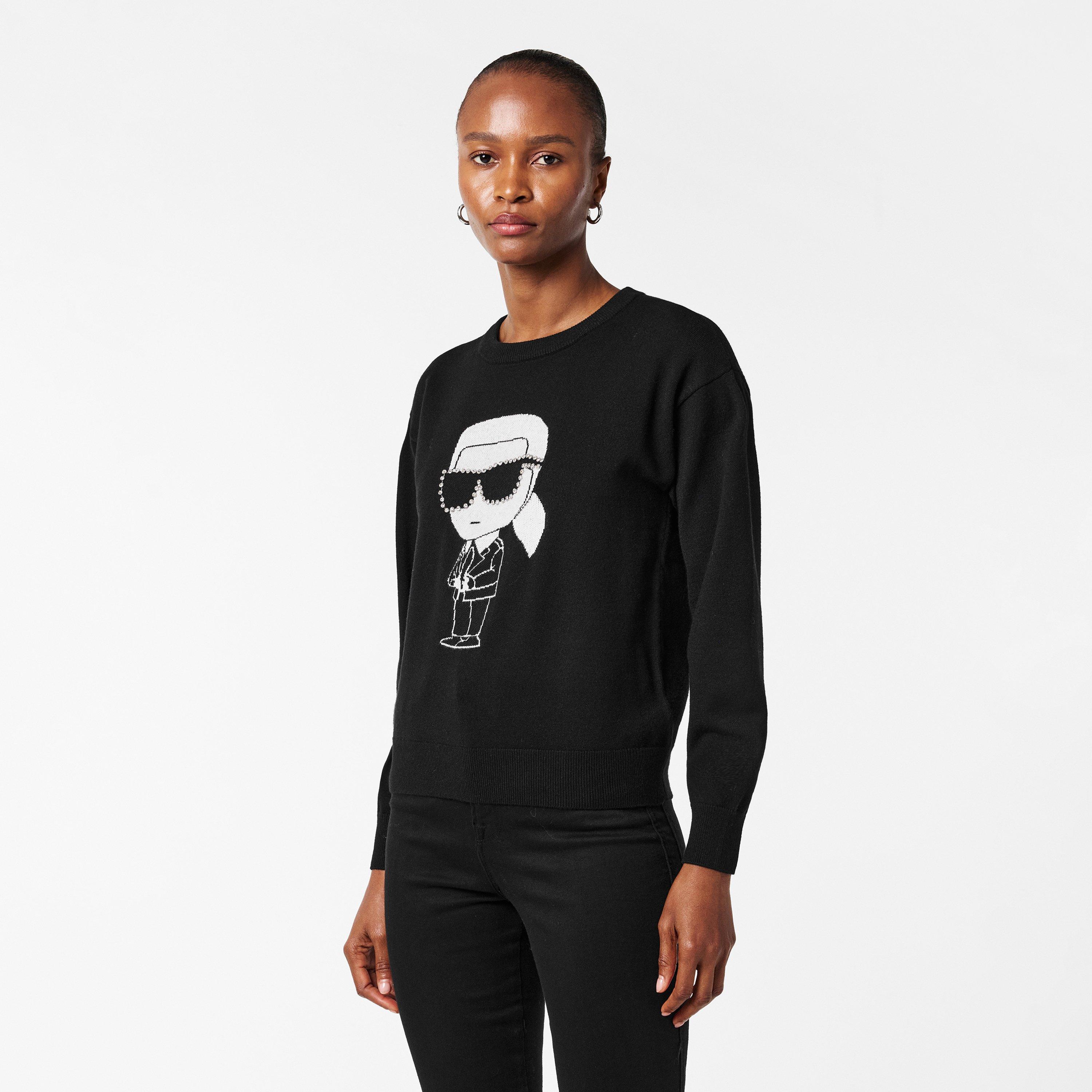 Black - Karl Lagerfeld - Women's Cotton Sweatshirt - 3