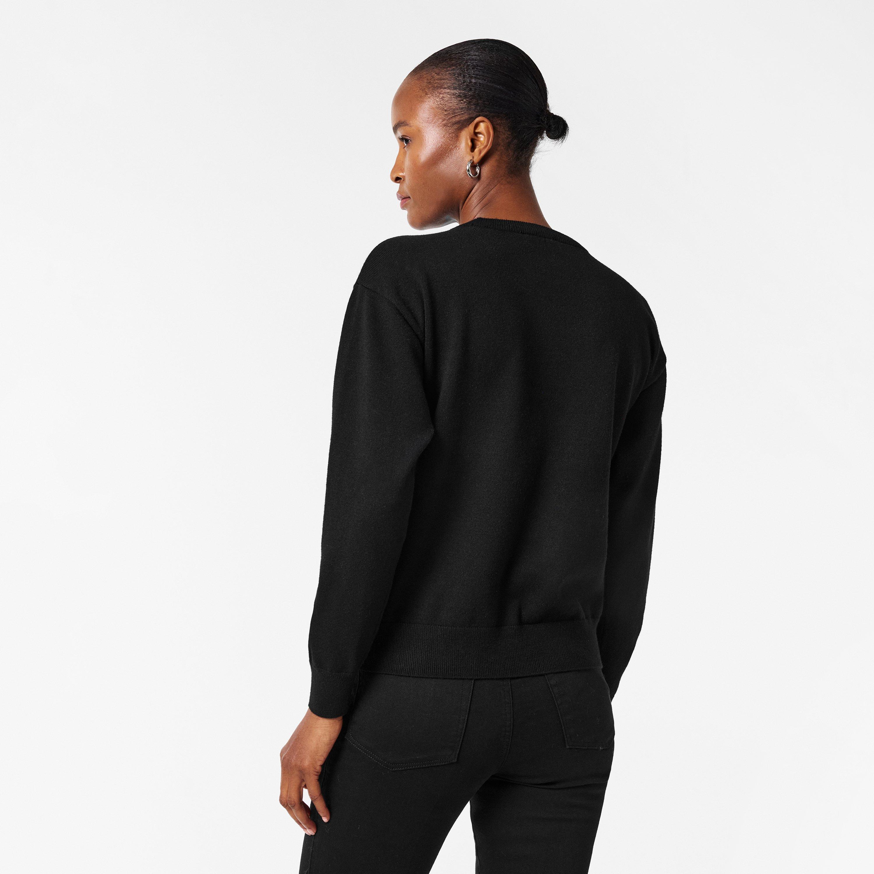 Black - Karl Lagerfeld - Women's Cotton Sweatshirt - 4