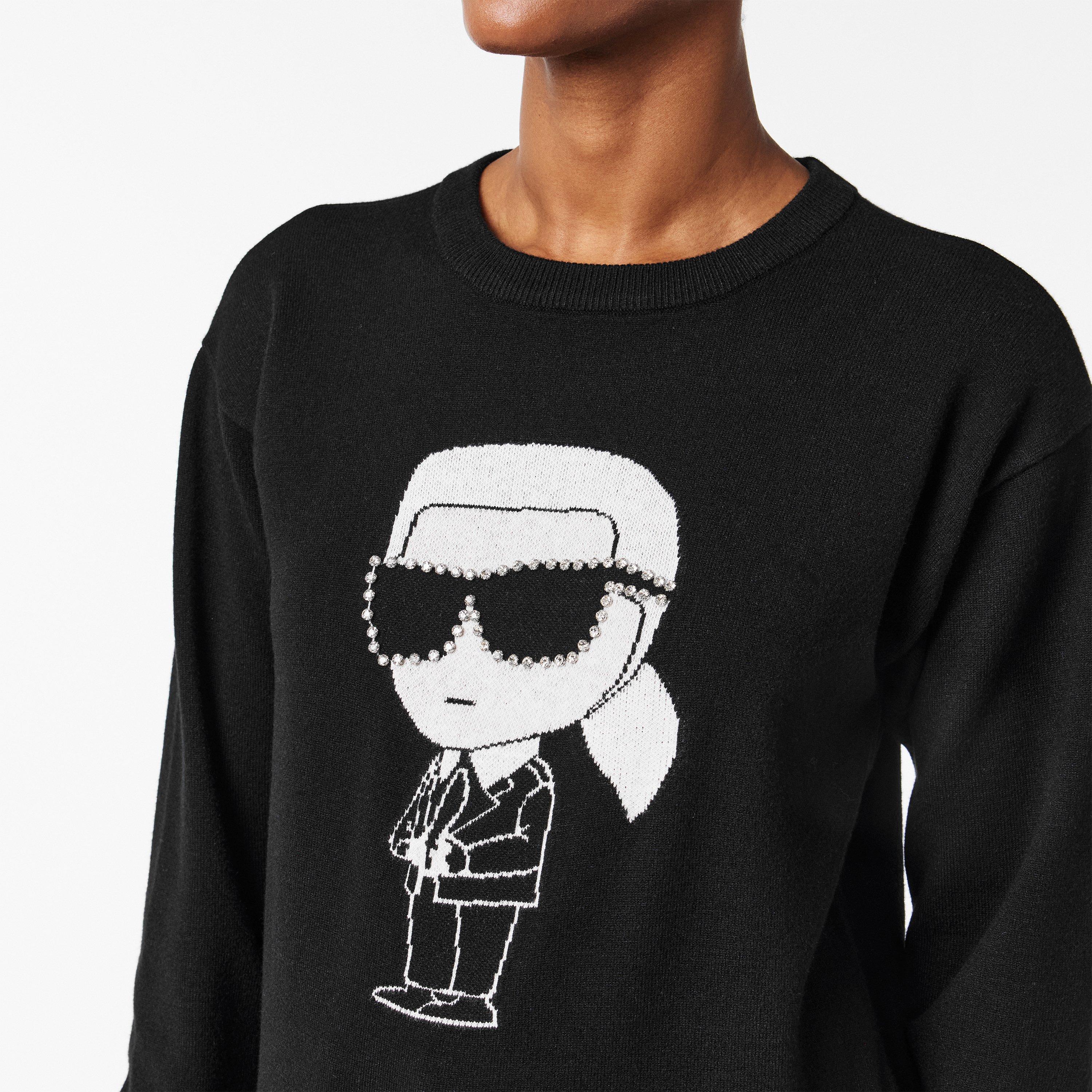 Black - Karl Lagerfeld - Women's Cotton Sweatshirt - 5