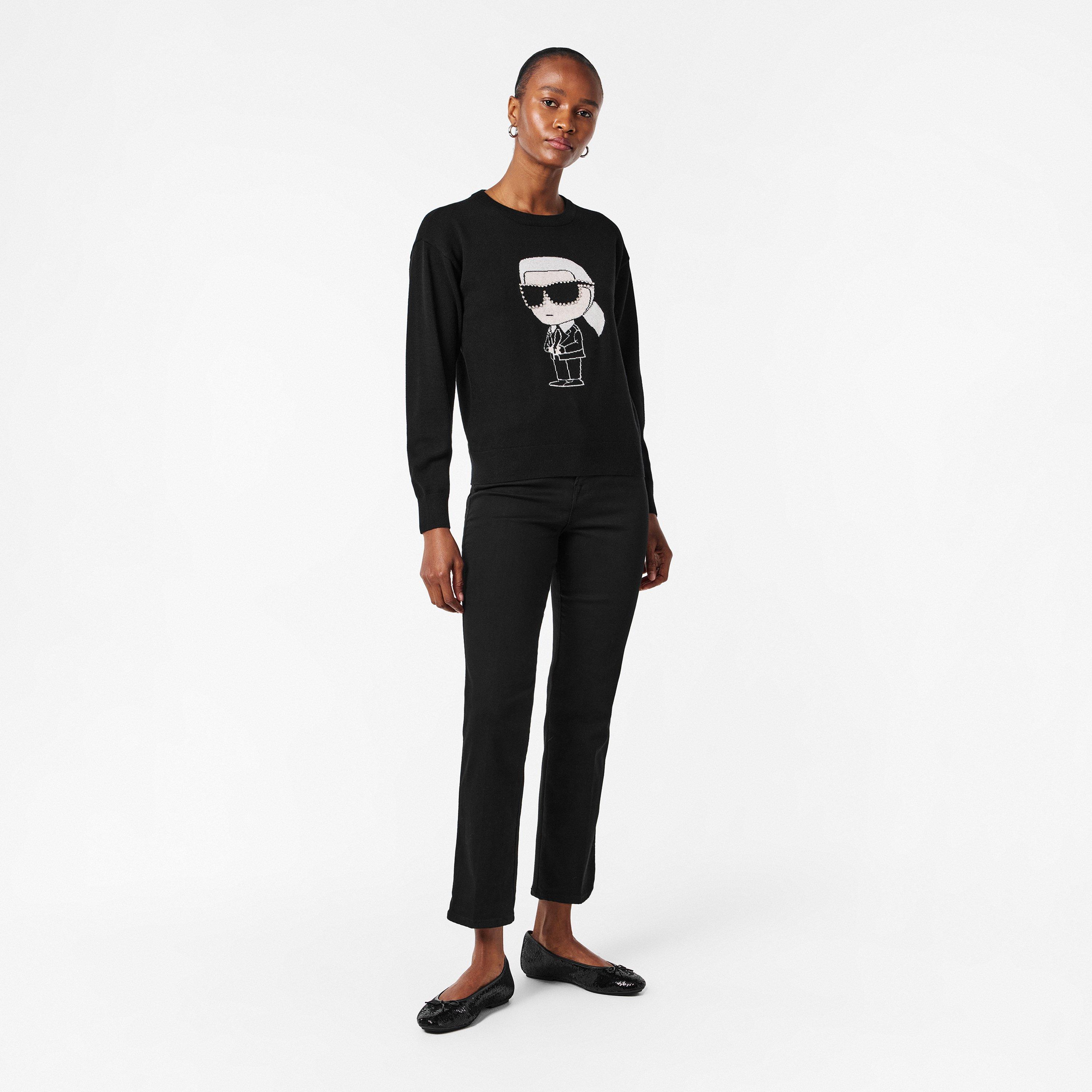 Black - Karl Lagerfeld - Women's Cotton Sweatshirt - 6