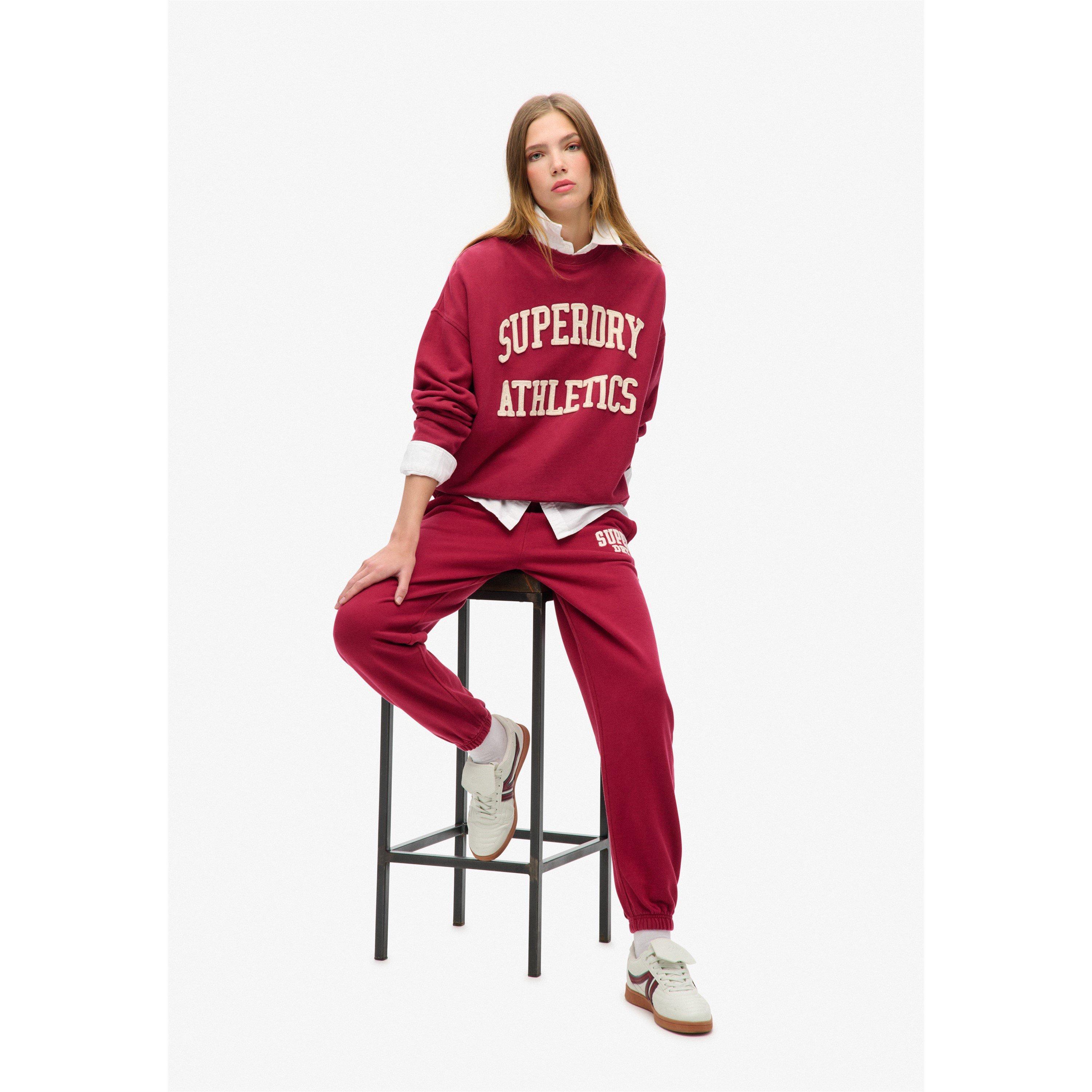Bordeaux Rouge - Superdry - Women's Athletic Essentials Crew Sweatshirt - 3