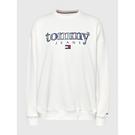 Ancien Blanc - Tommy Jeans - New Love Club Szary T-shirt z nadrukiem pałeczek do jedzenia - 1
