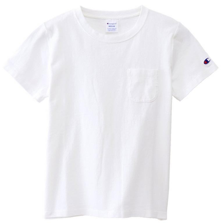White - Champion - Pocket Womens T Shirt - 1