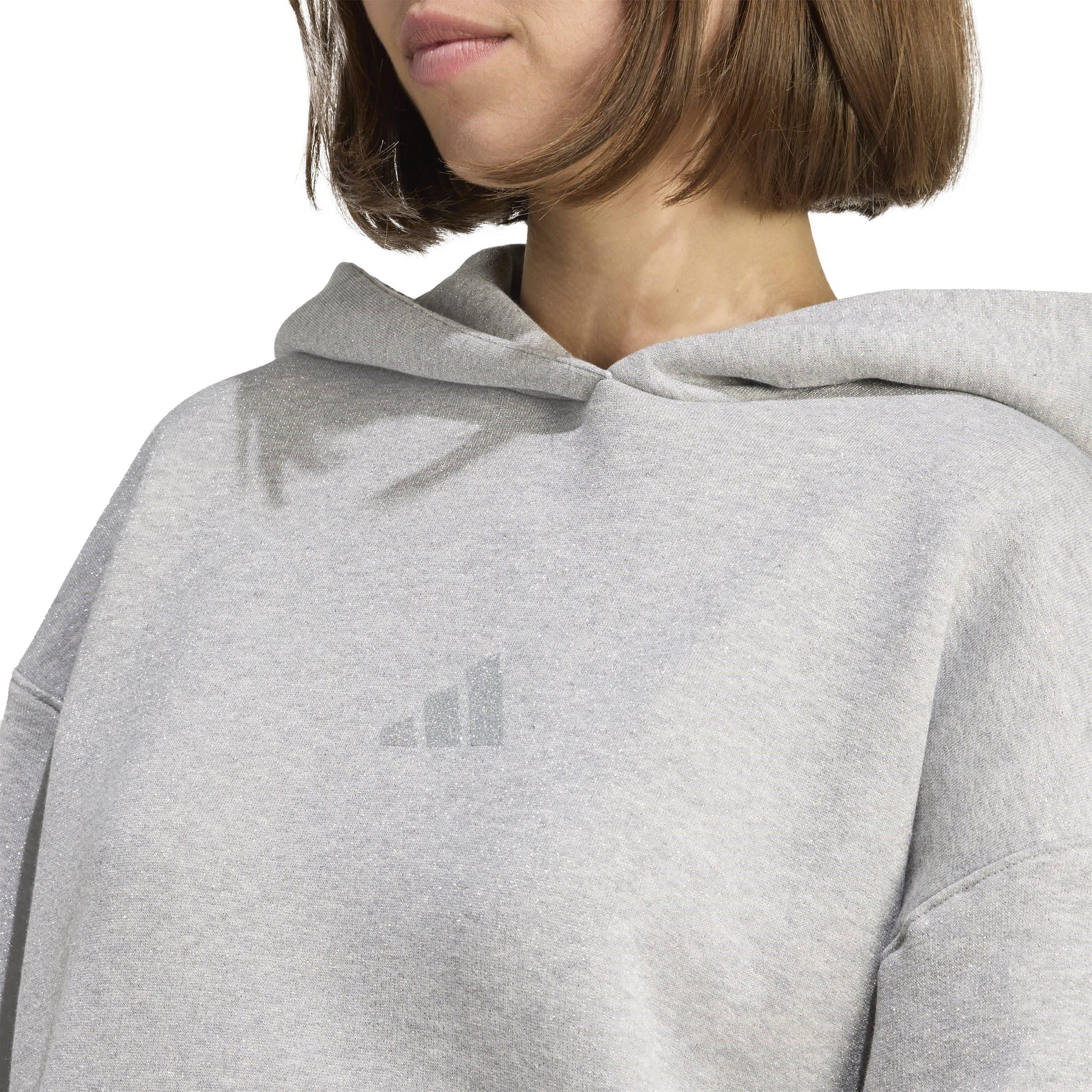 Silver - adidas - Glitter Over-the-Head Hoodie - 5