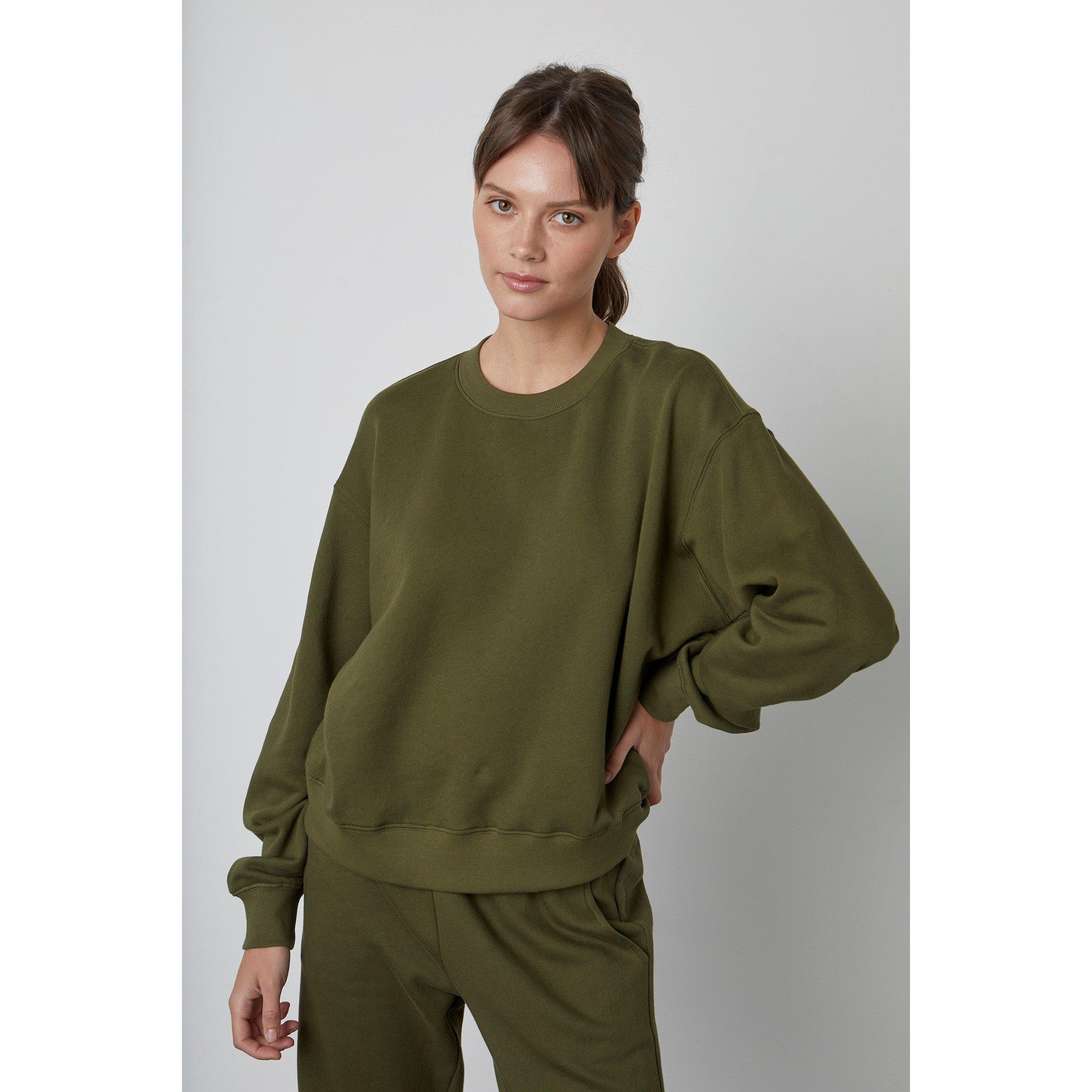 Velvet By Graham And Spencer Women's Crew Sweatshirt - Khaki - 8 (XS)