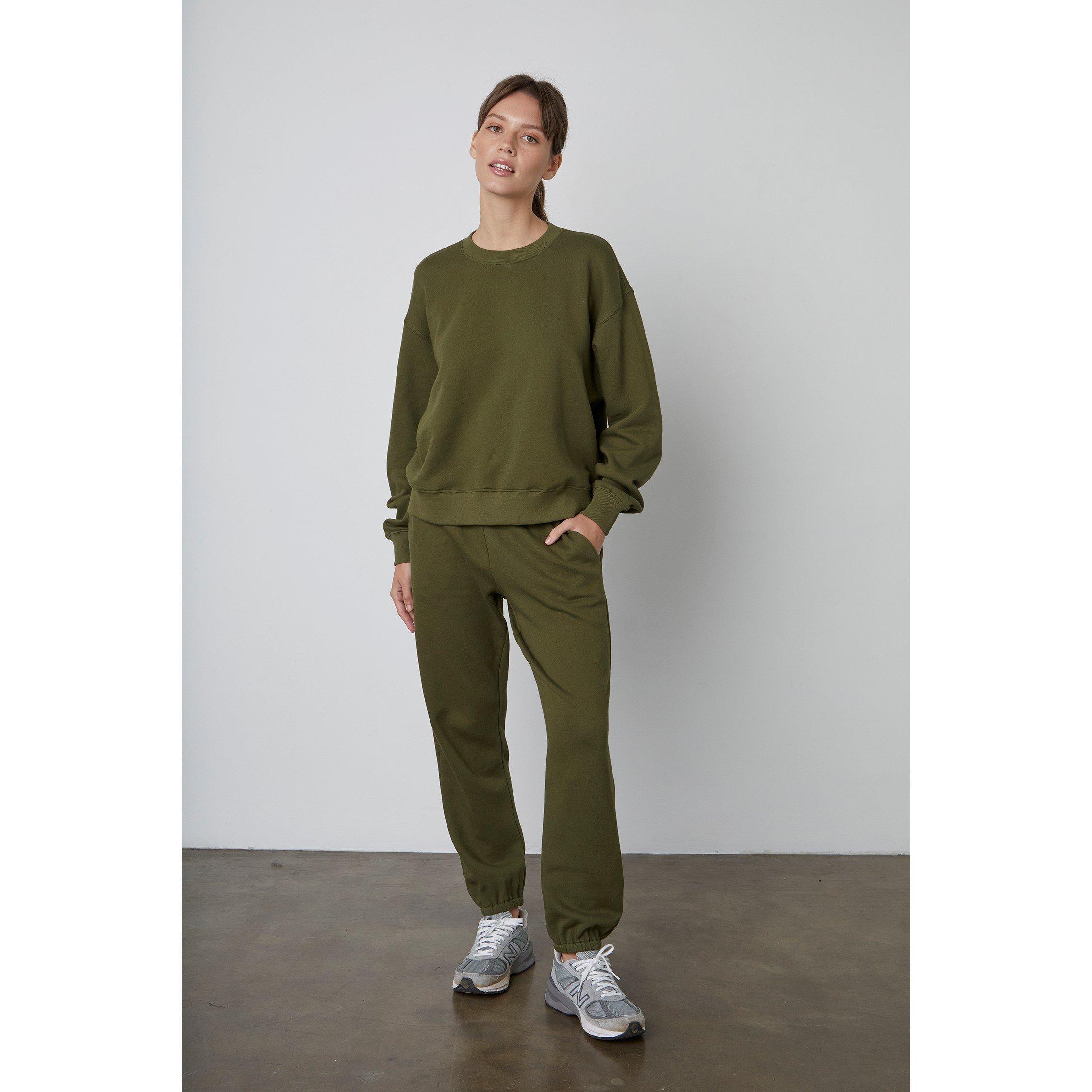 Khaki - Velvet by Graham and Spencer - Women's Crew Sweatshirt - 2