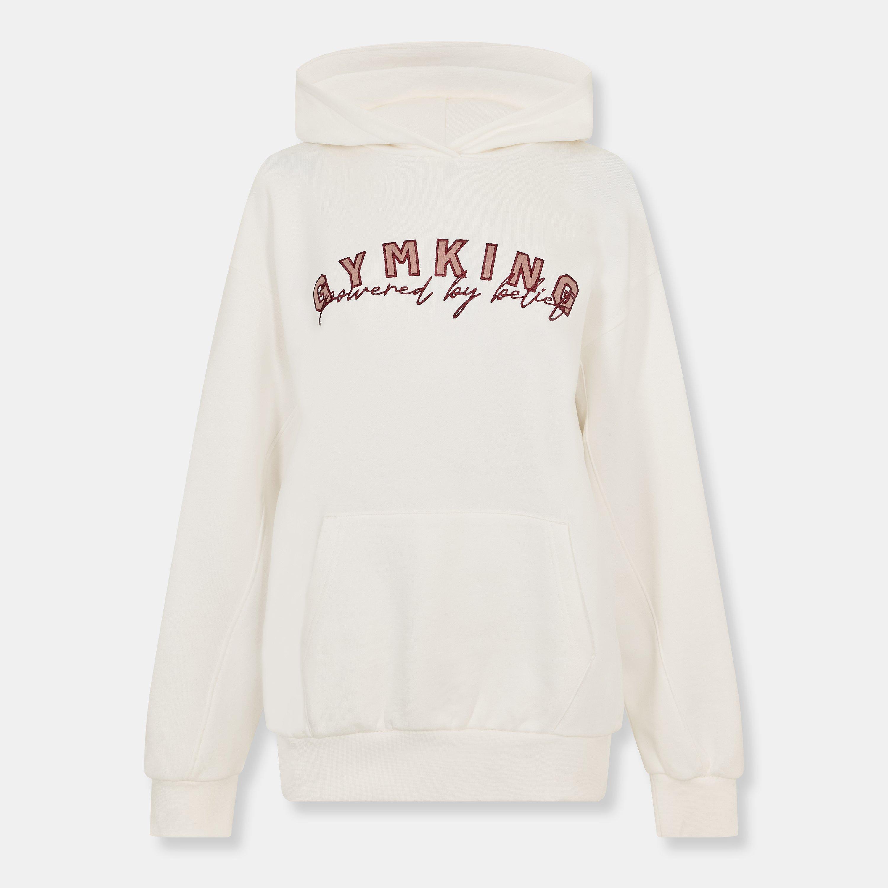 Cream - Gym King - Women's Cotton Relaxed Fit Hoodie - 1