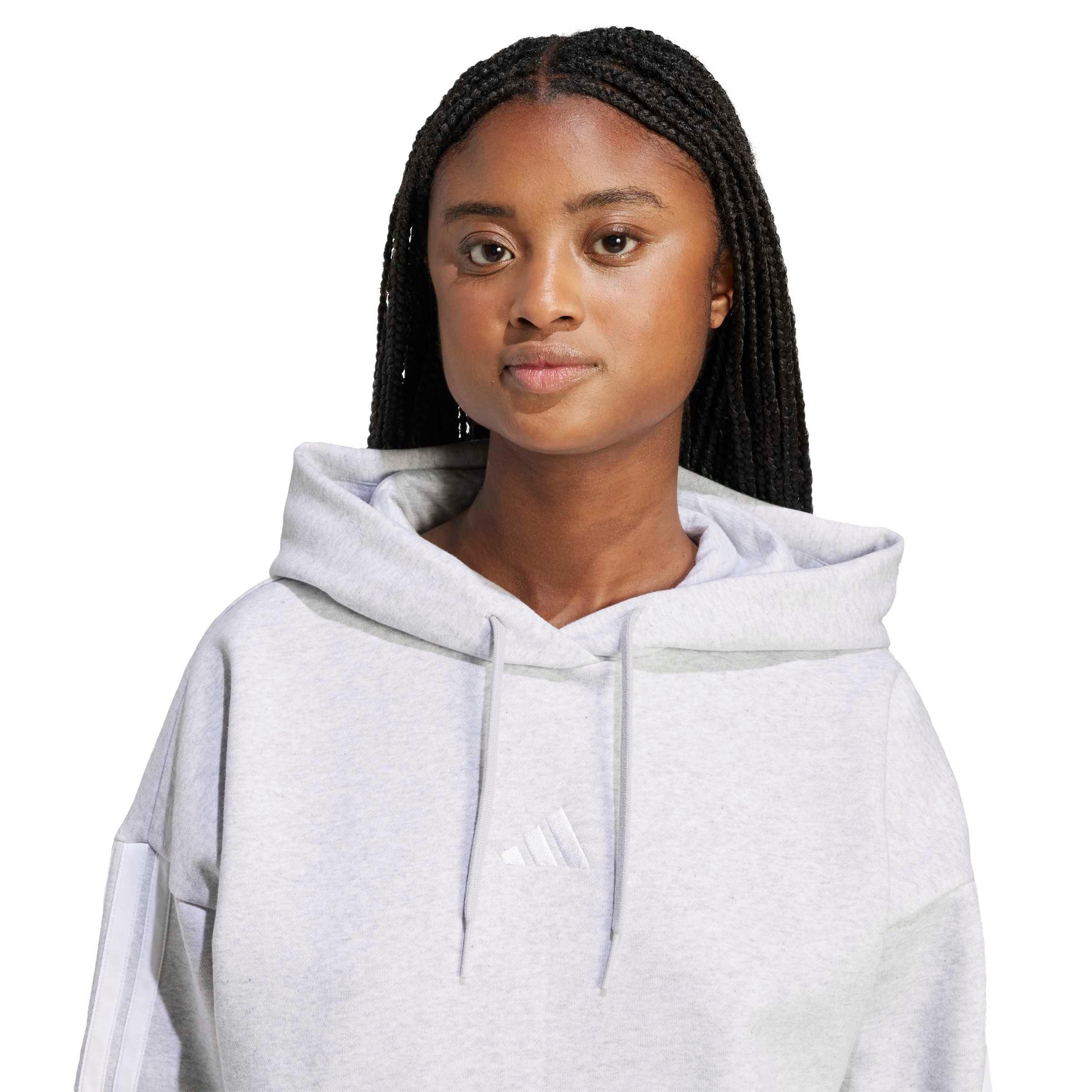 Gris clair - adidas - Essentials 3-Stripes Fleece Hoodie - 4