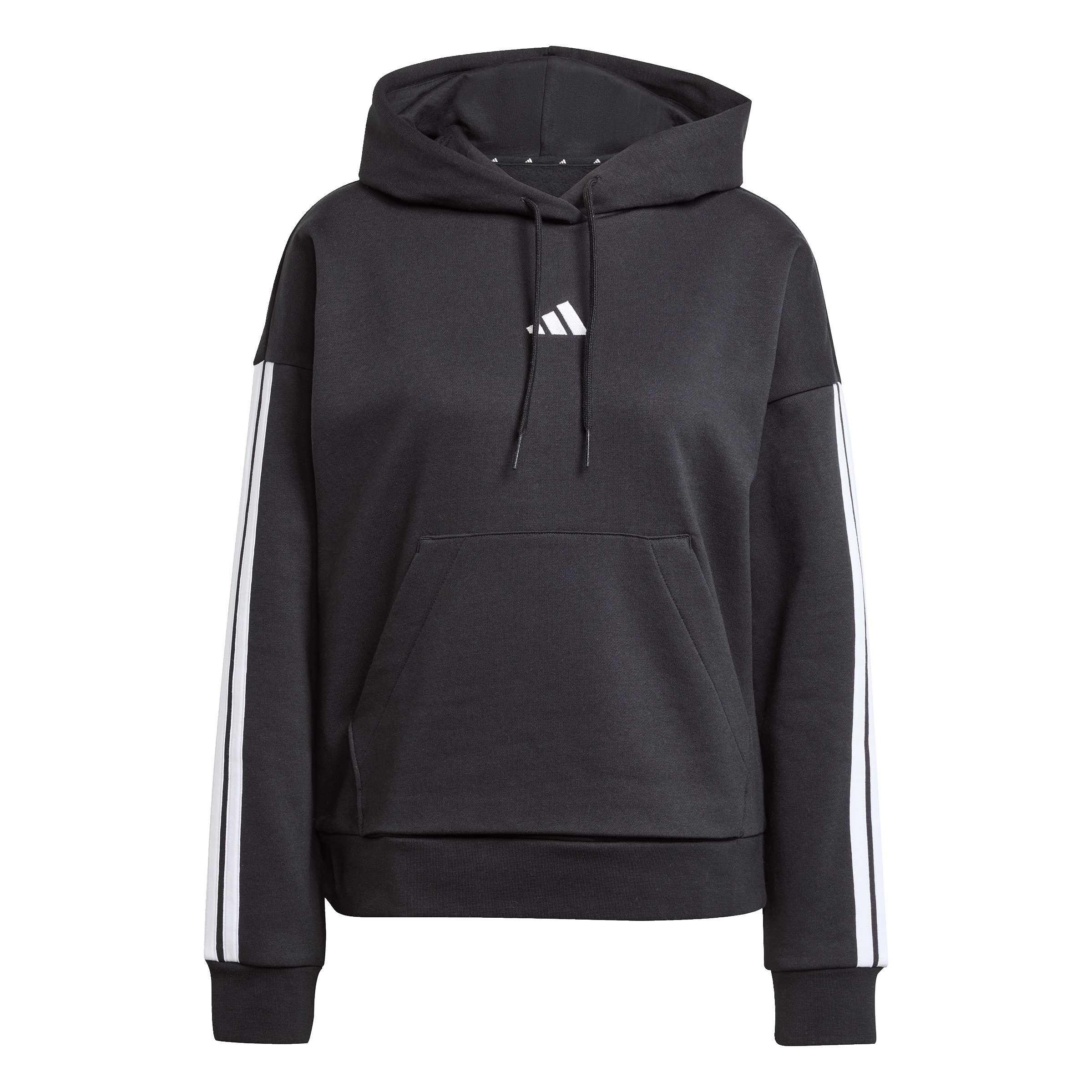 Adidas Women's Essentials 3-Stripes Fleece Hoodie - Black - S (8-10)
