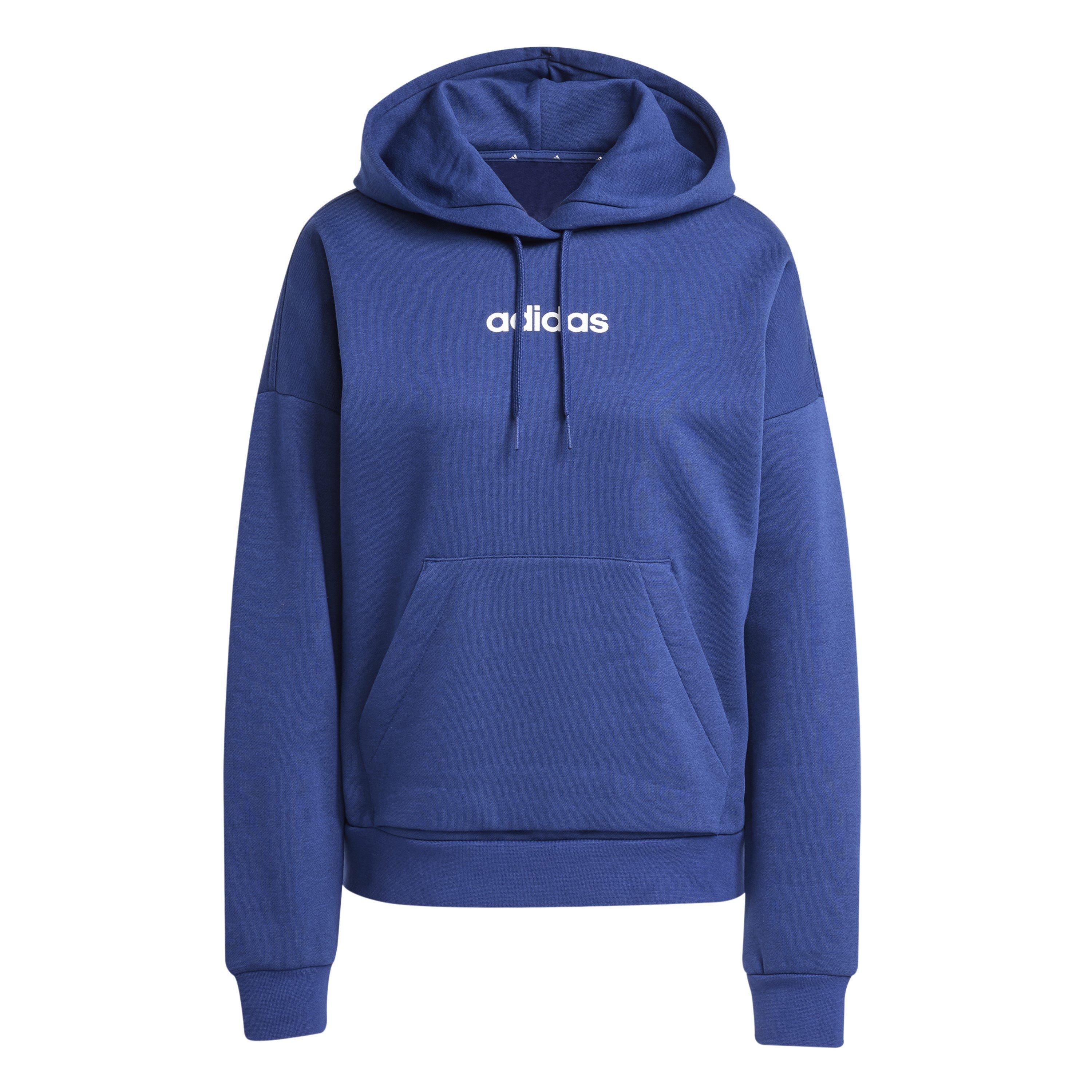 Azul oscuro/blanco - adidas - Essentials Linear Fleece Hoodie Womens - 1