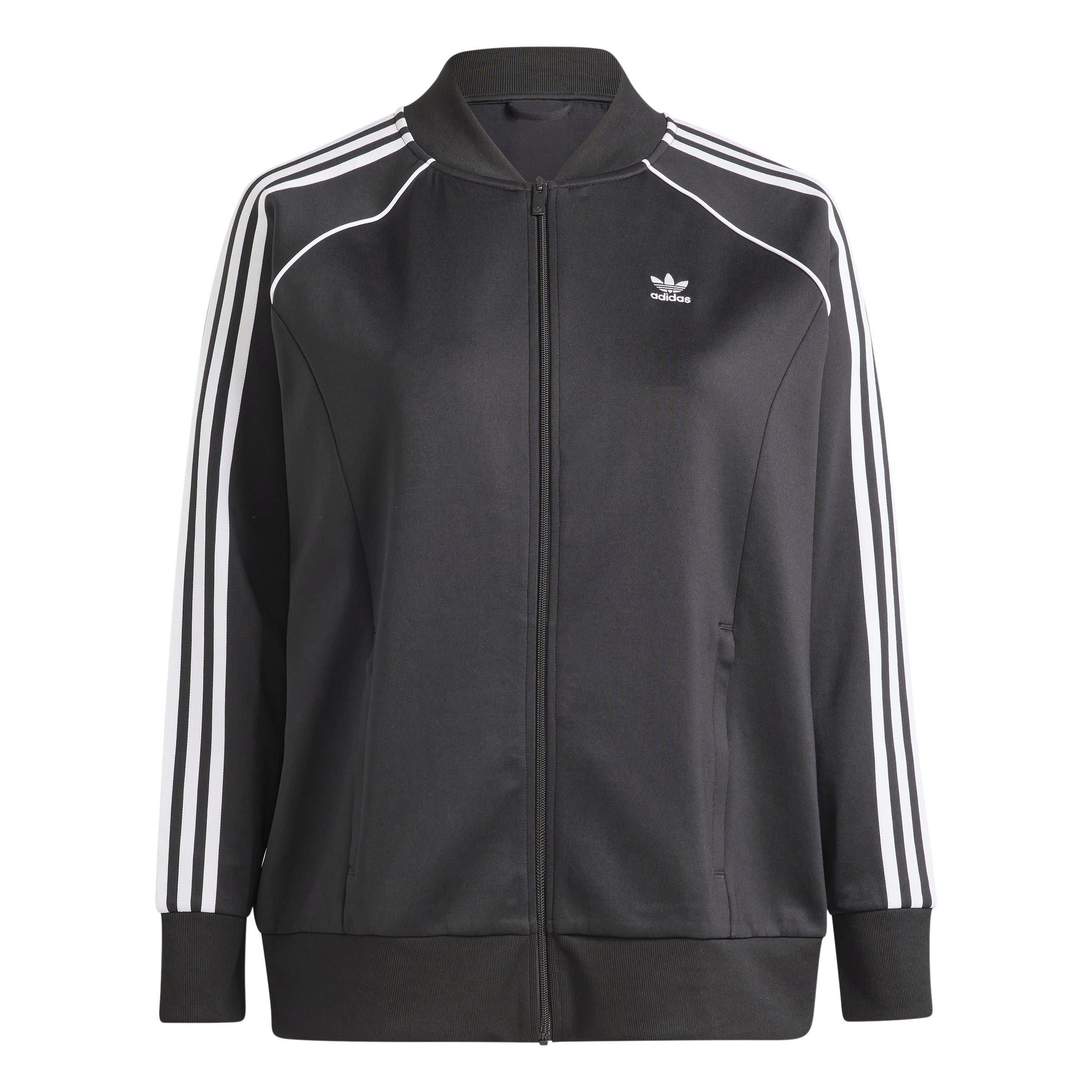 Adidas Originals Women's Adidas Signature Three Stripe Track Top - Black - 5XL(24-26)