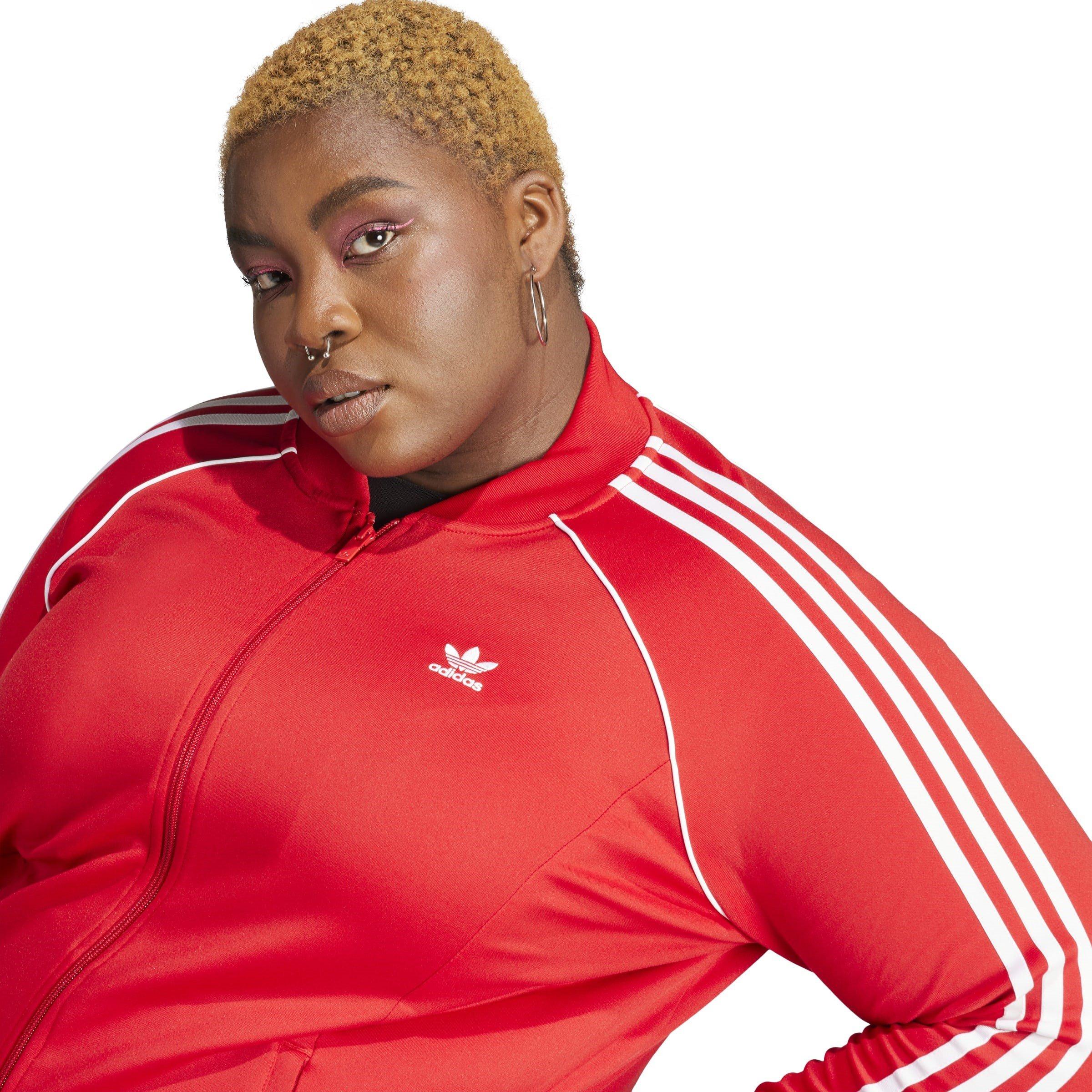 Red - adidas Originals - Signature Three Stripe Track Top Womens - 5