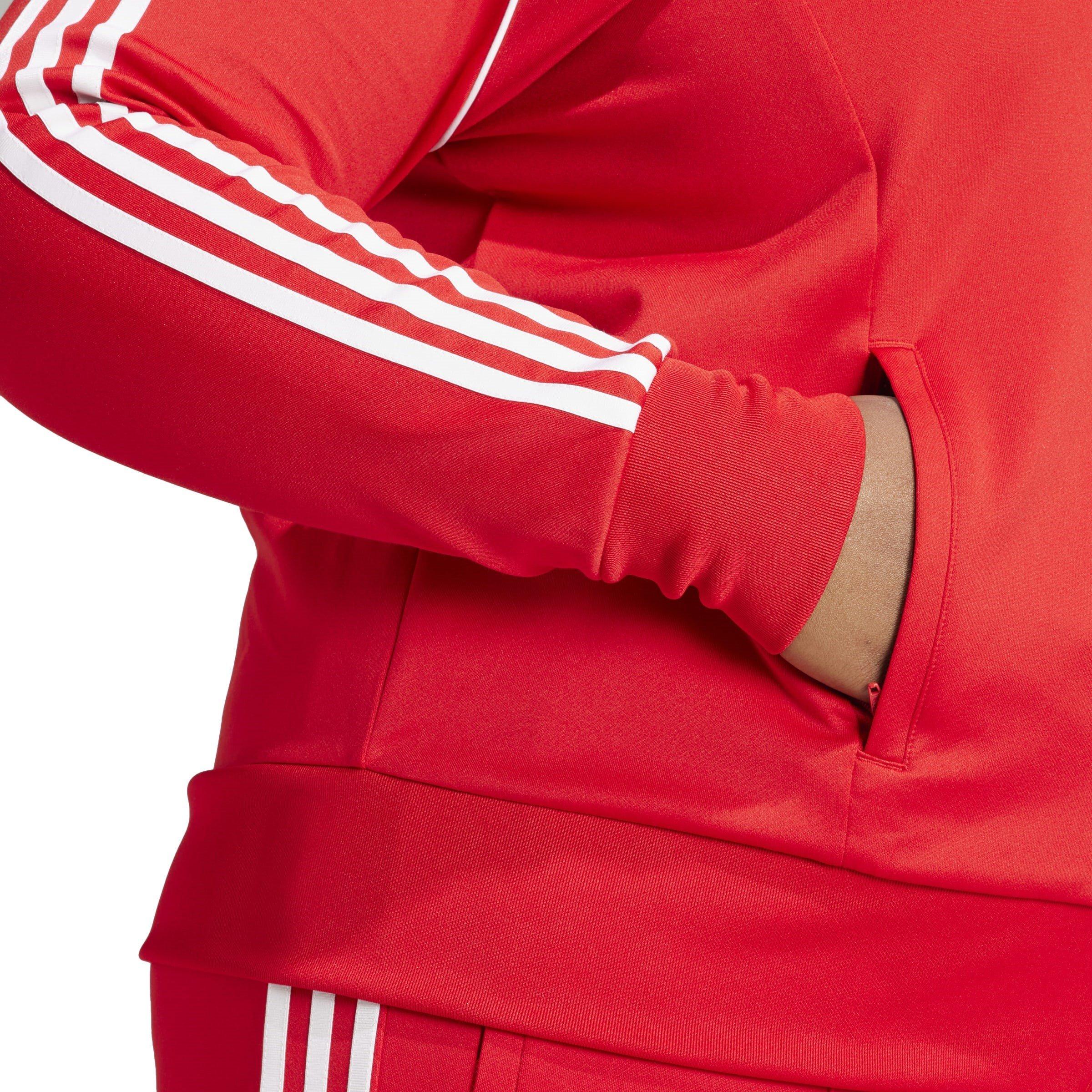 Red - adidas Originals - Signature Three Stripe Track Top Womens - 6