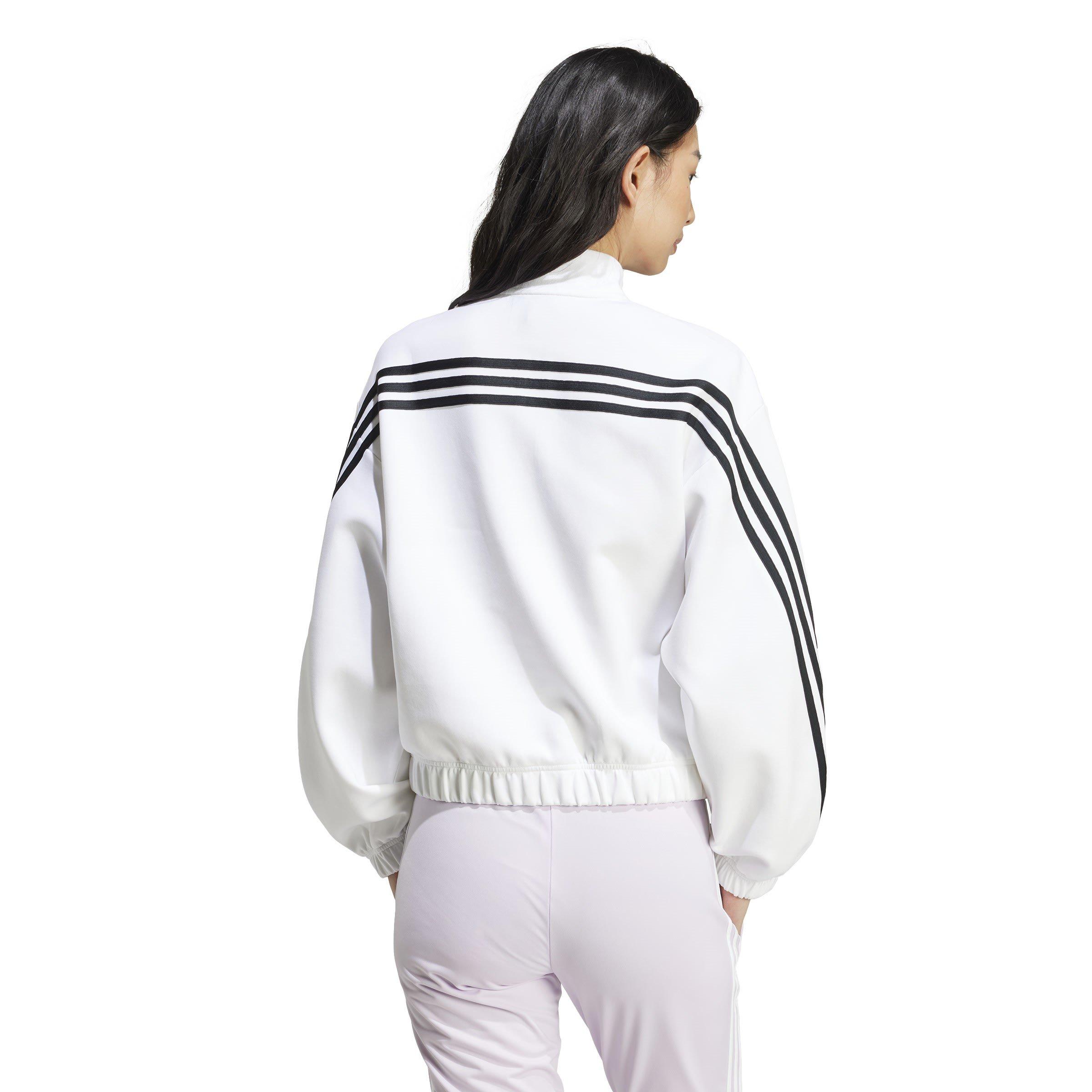 White - adidas - Future Icons 3-Stripes Quarter Zip Tracksuit Top Womens - 3