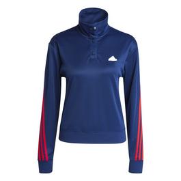 adidas Iconic Wrapping 3 Stripes Snap Tracksuit Top Womens