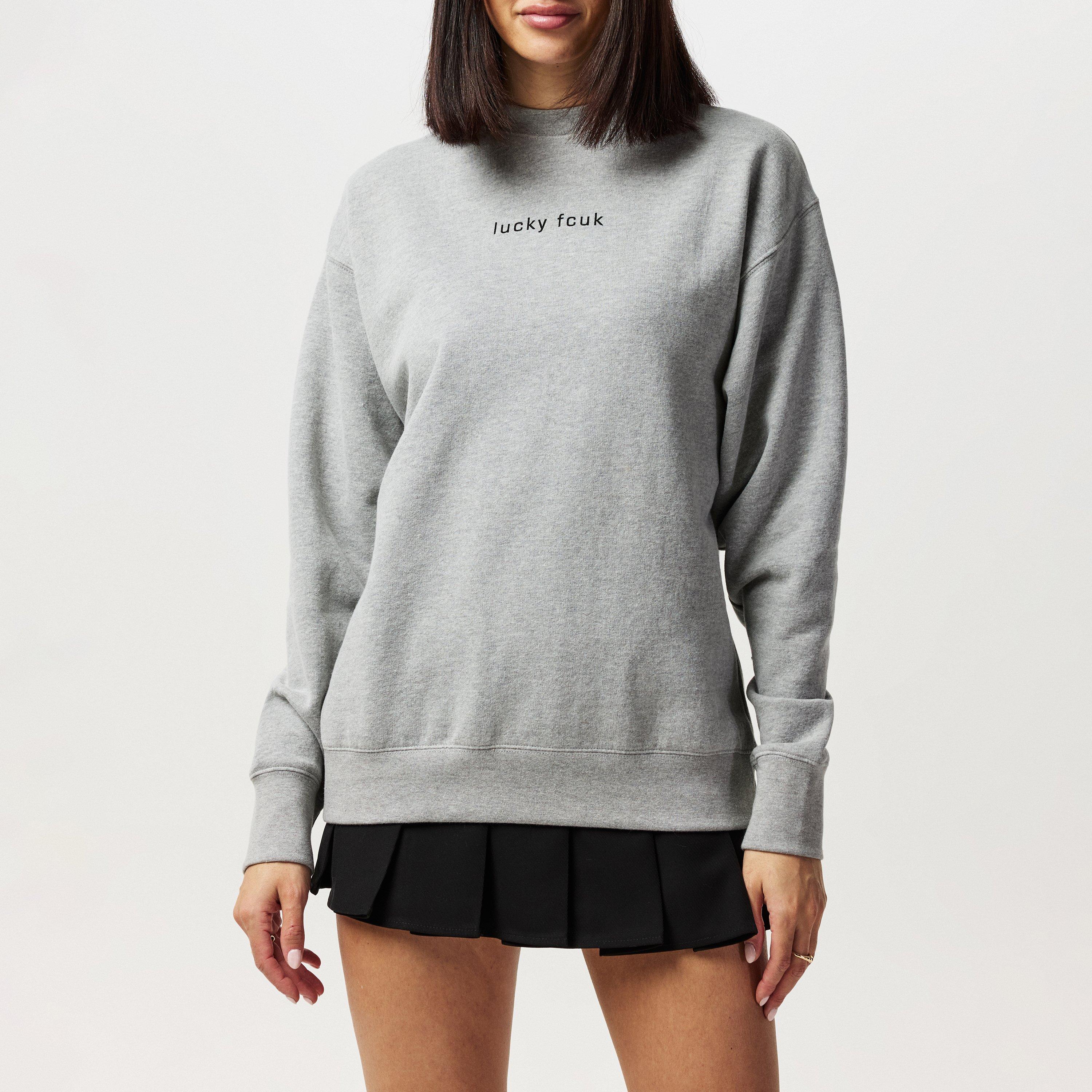 LUCKY FCUK - FCUK - Women's Slogan Crew-Neck Sweatshirt - 1