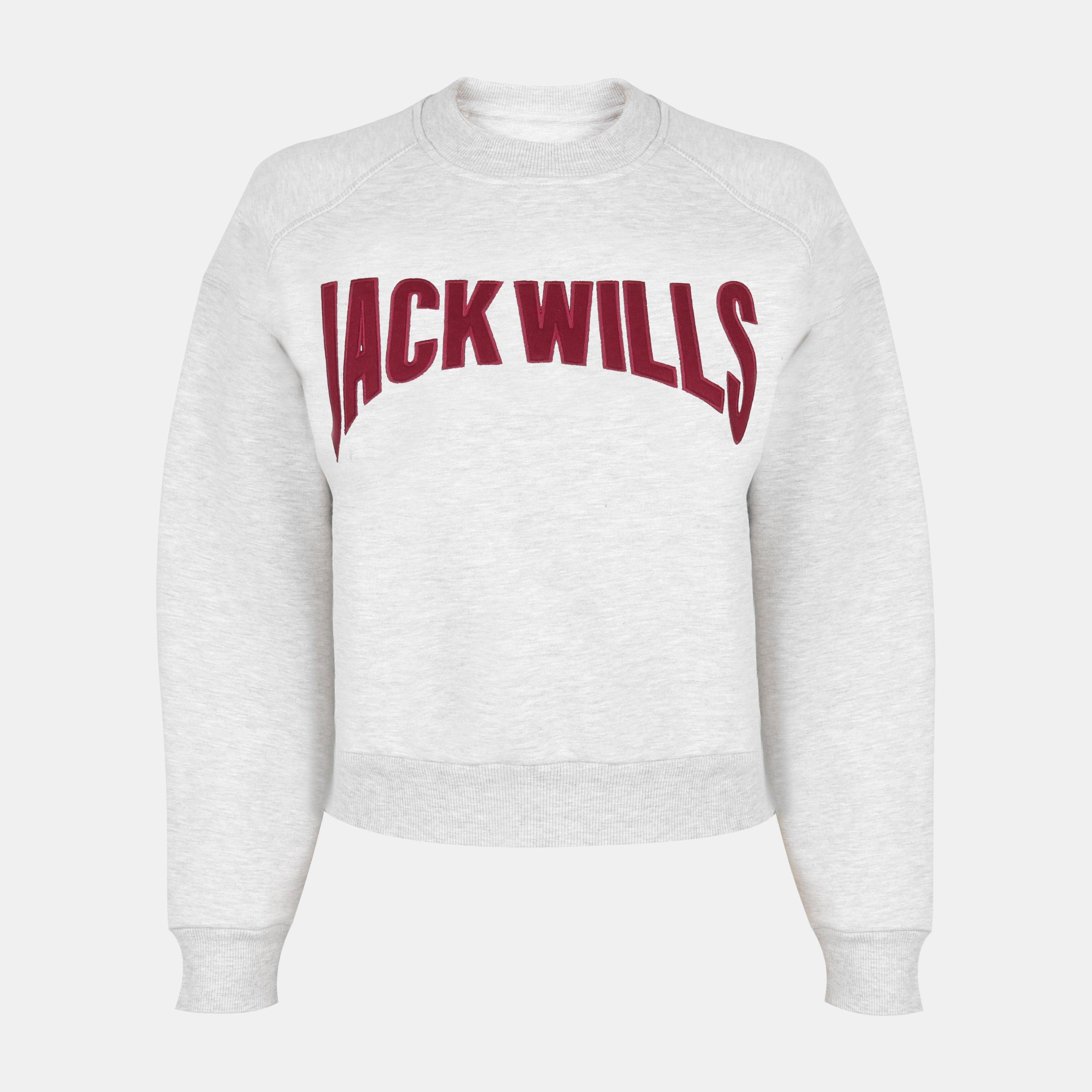 Jack Wills Women's Jw Varsity Crew Sweatshirt - Ice Grey Marl - 10 (S)