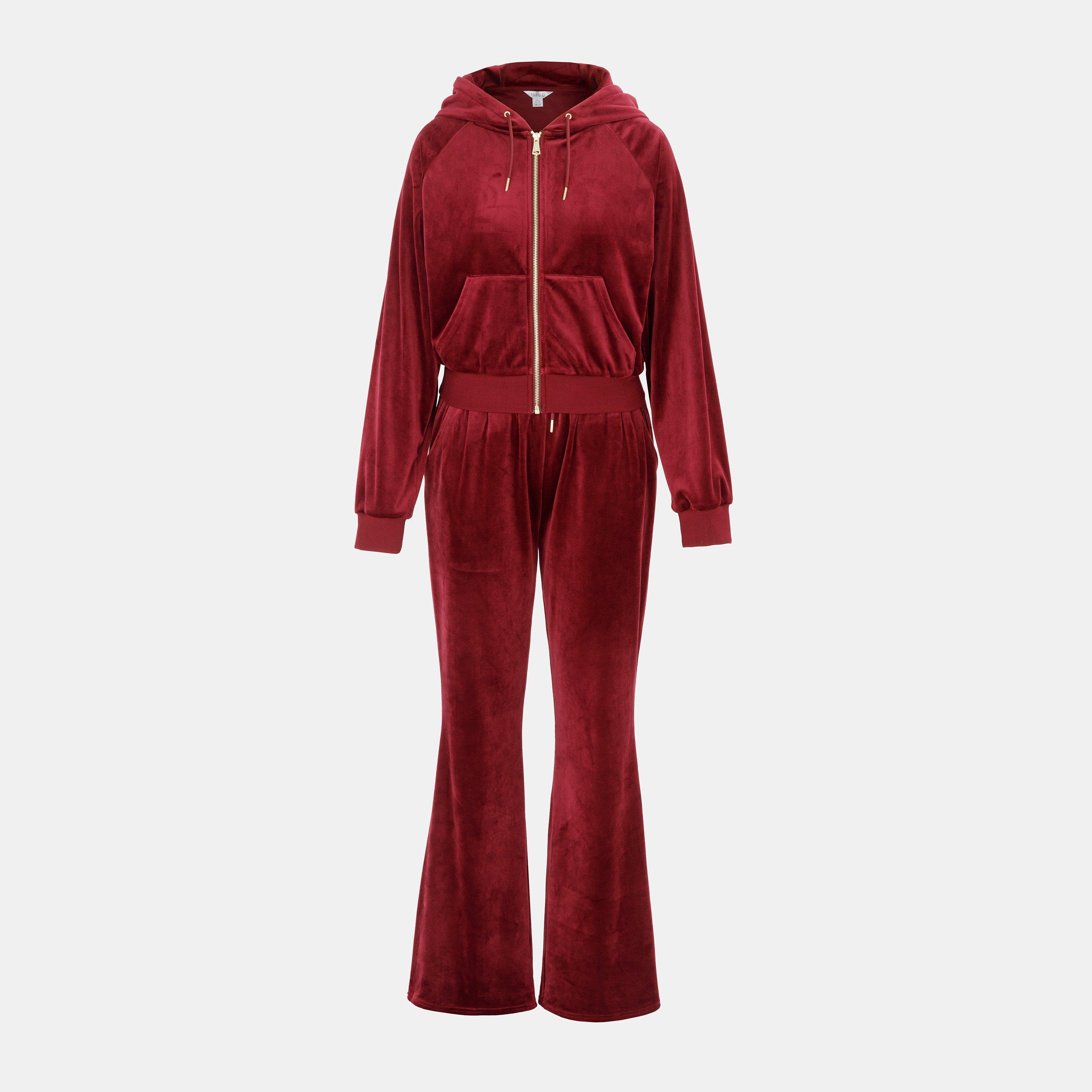 Burgundy - Miso - Women's Velour Tracksuit - 1