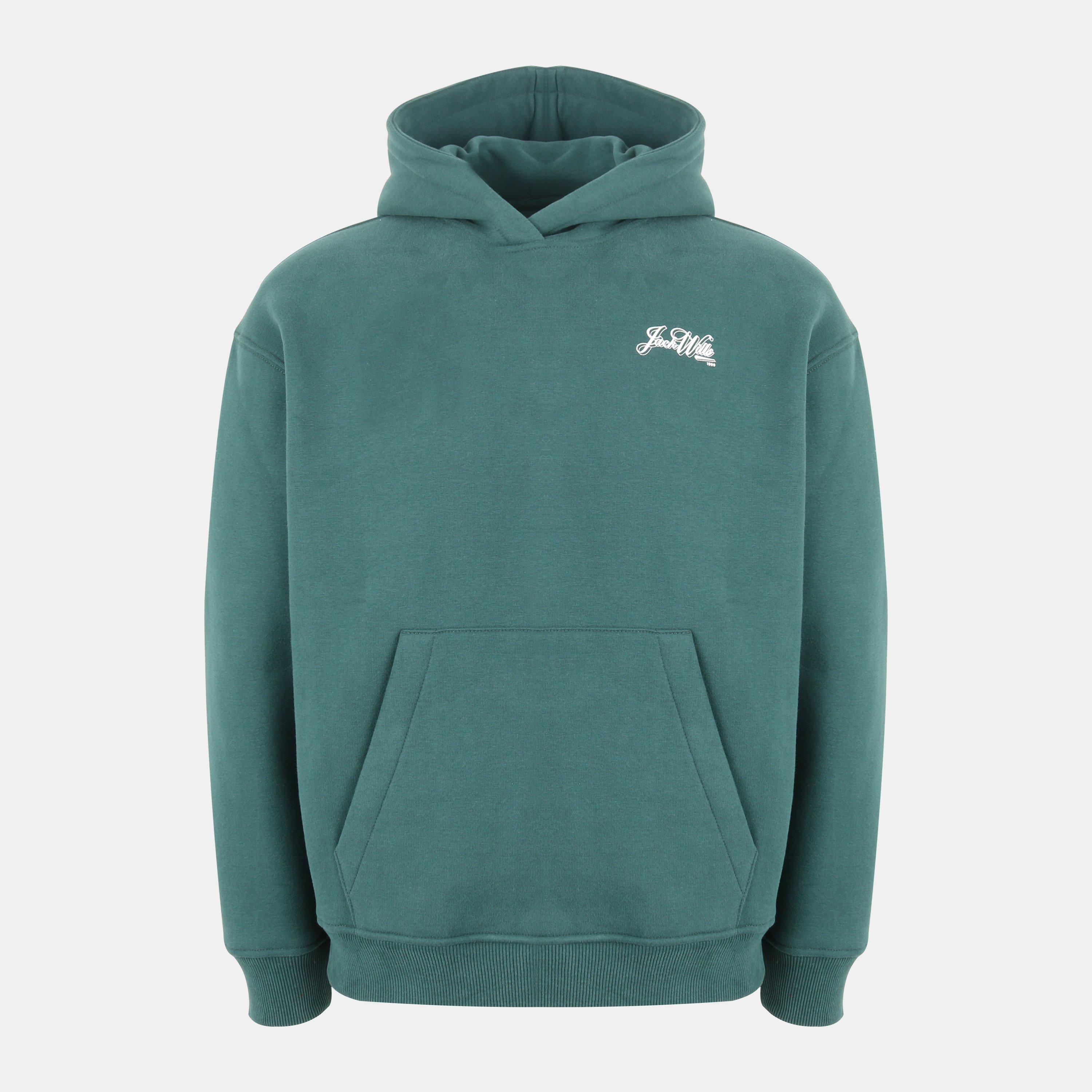 Jack Wills Women's Jw Script Hoodie - Green/White - 10 (S)