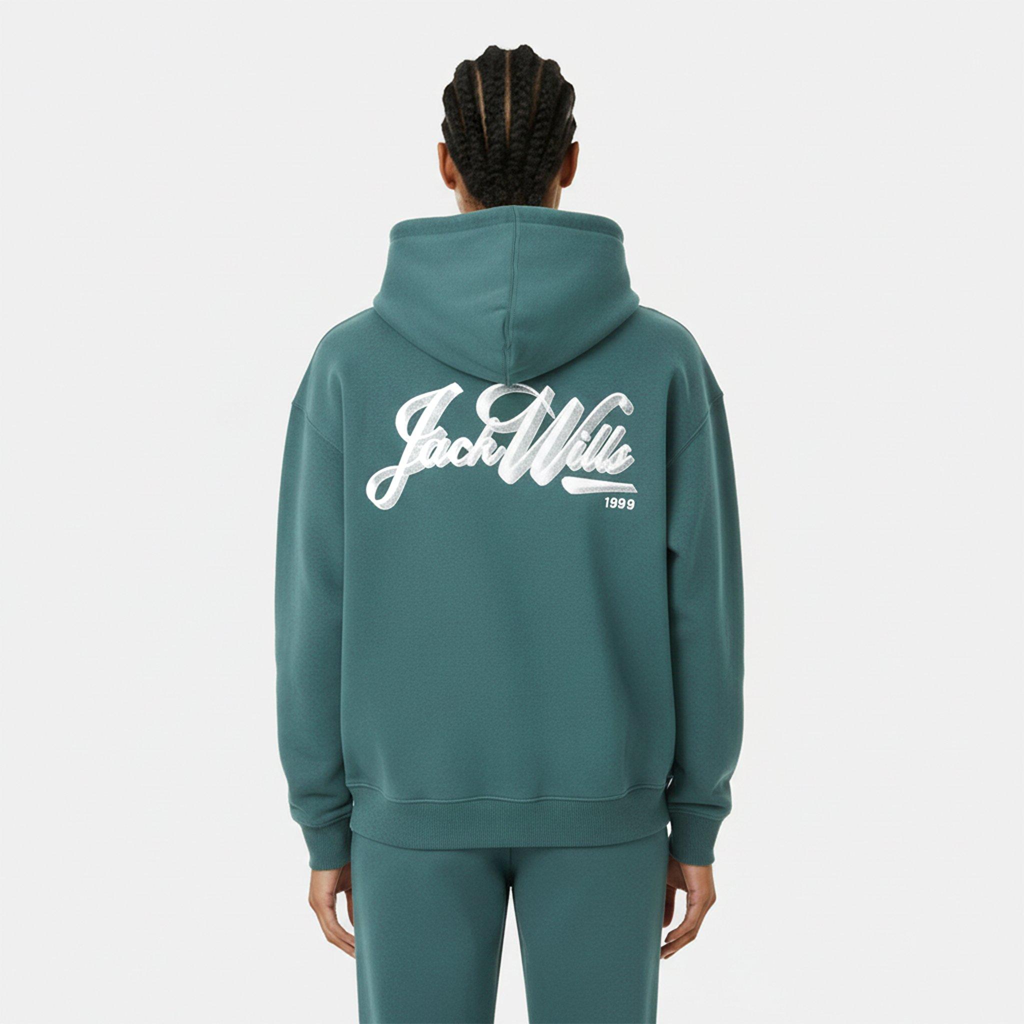 Green/White - Jack Wills - Women's JW Script Hoodie - 4