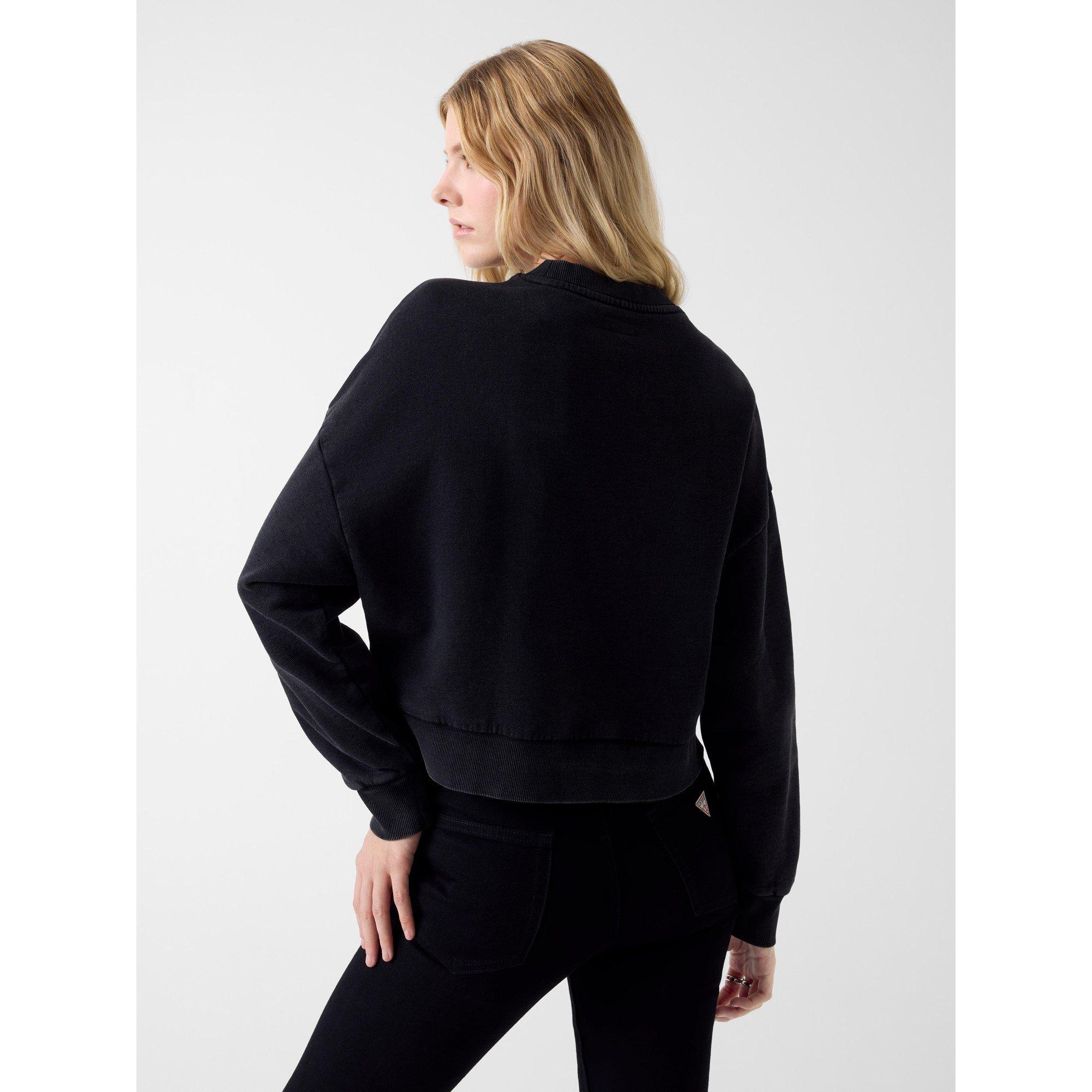 Jet Black - Guess - Guess Star Crop Crew Ld61 - 3