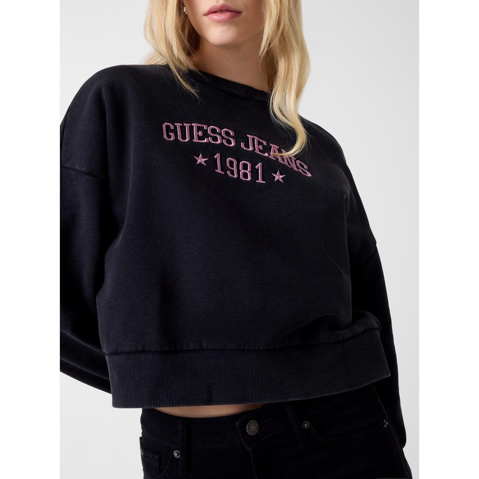 Jet Black - Guess - Guess Star Crop Crew Ld61 - 4