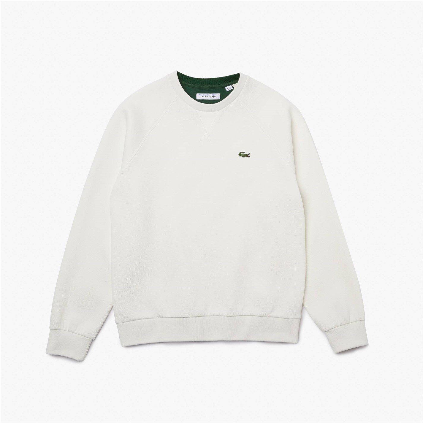 White - Lacoste - Pique Crew Sweatshirt - 2