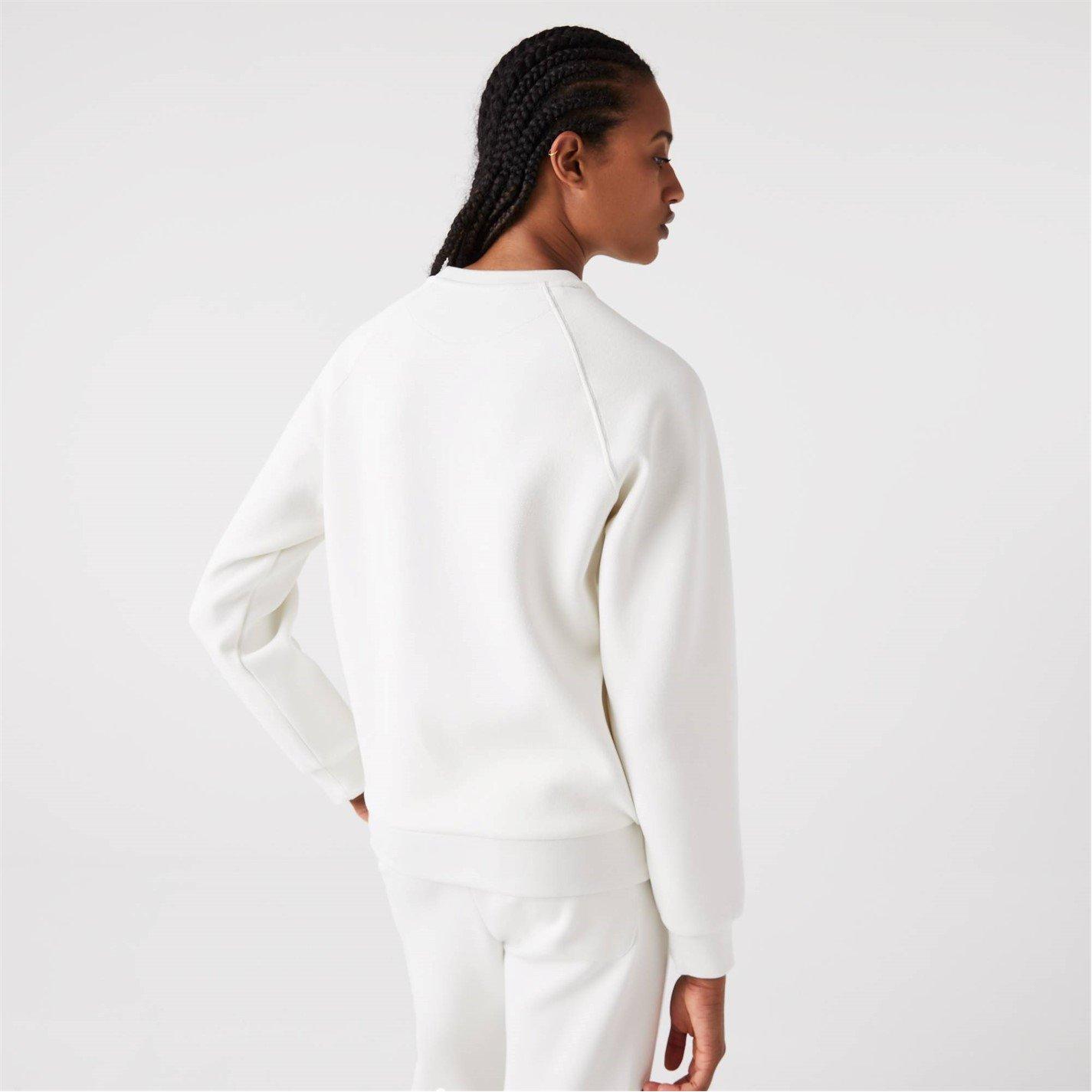 White - Lacoste - Pique Crew Sweatshirt - 3