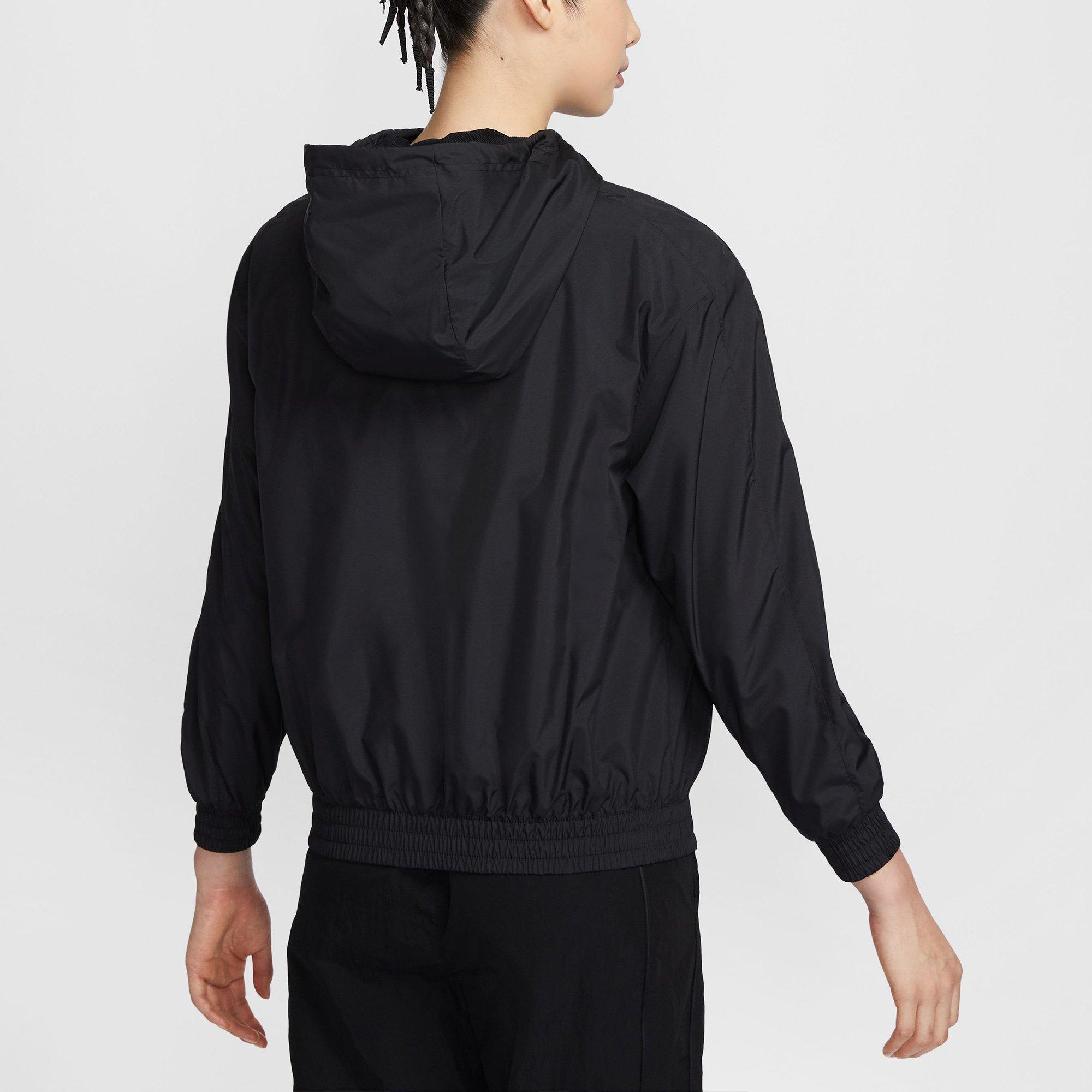 Black/White - Nike - Sportswear Classic Wovens Womens Loose UV Protection Hooded Jacket - 2