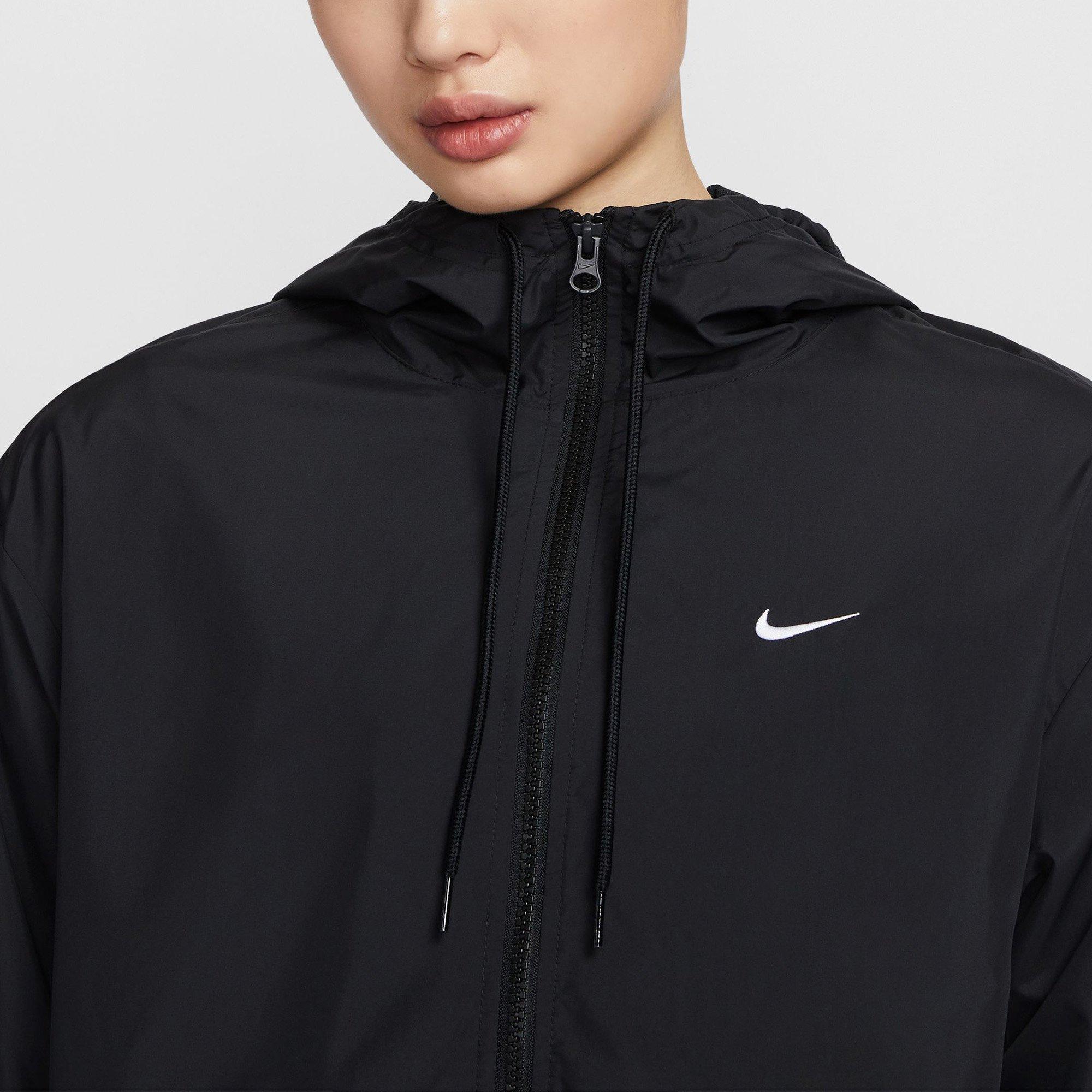 Black/White - Nike - Sportswear Classic Wovens Womens Loose UV Protection Hooded Jacket - 3