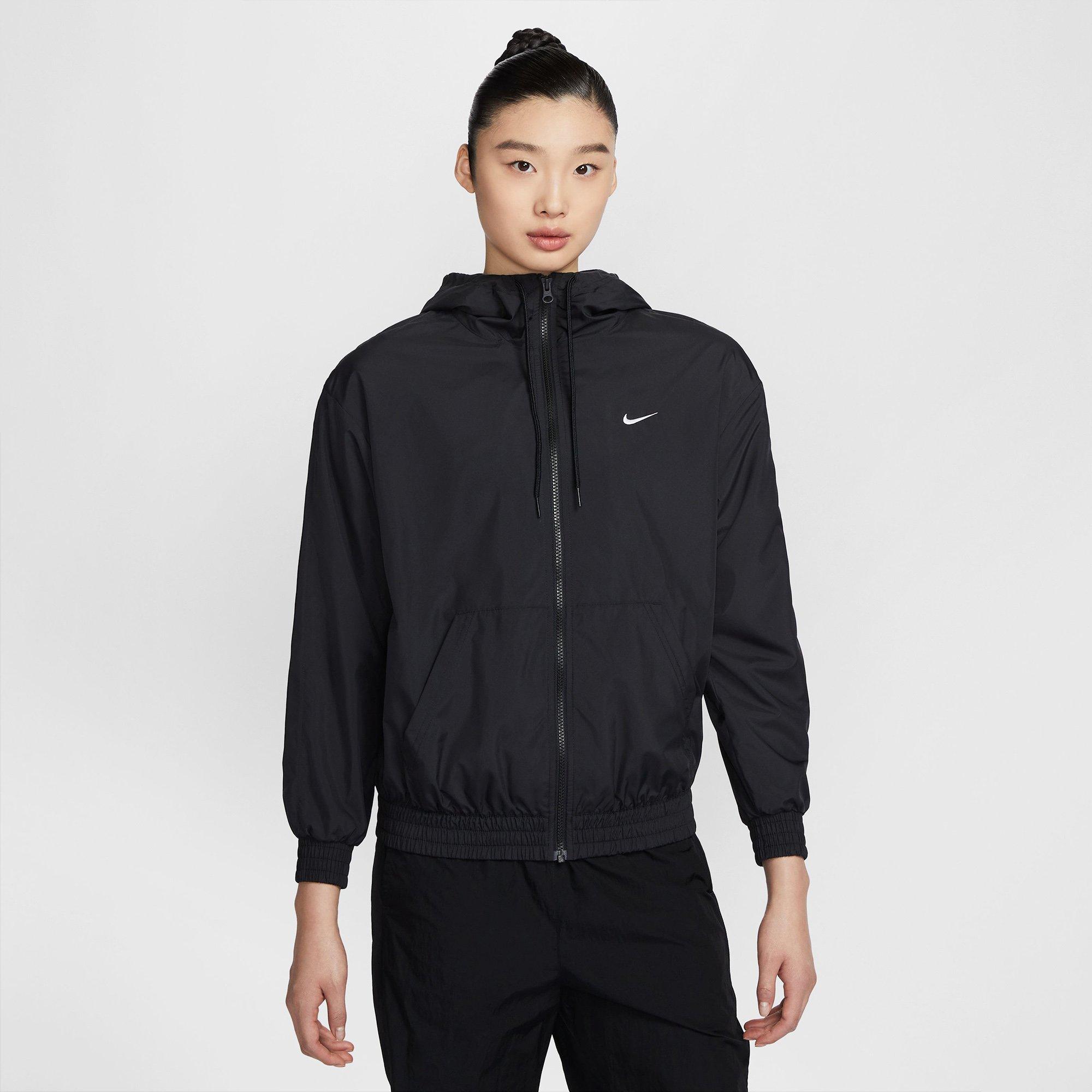 Black/White - Nike - Sportswear Classic Wovens Womens Loose UV Protection Hooded Jacket - 6