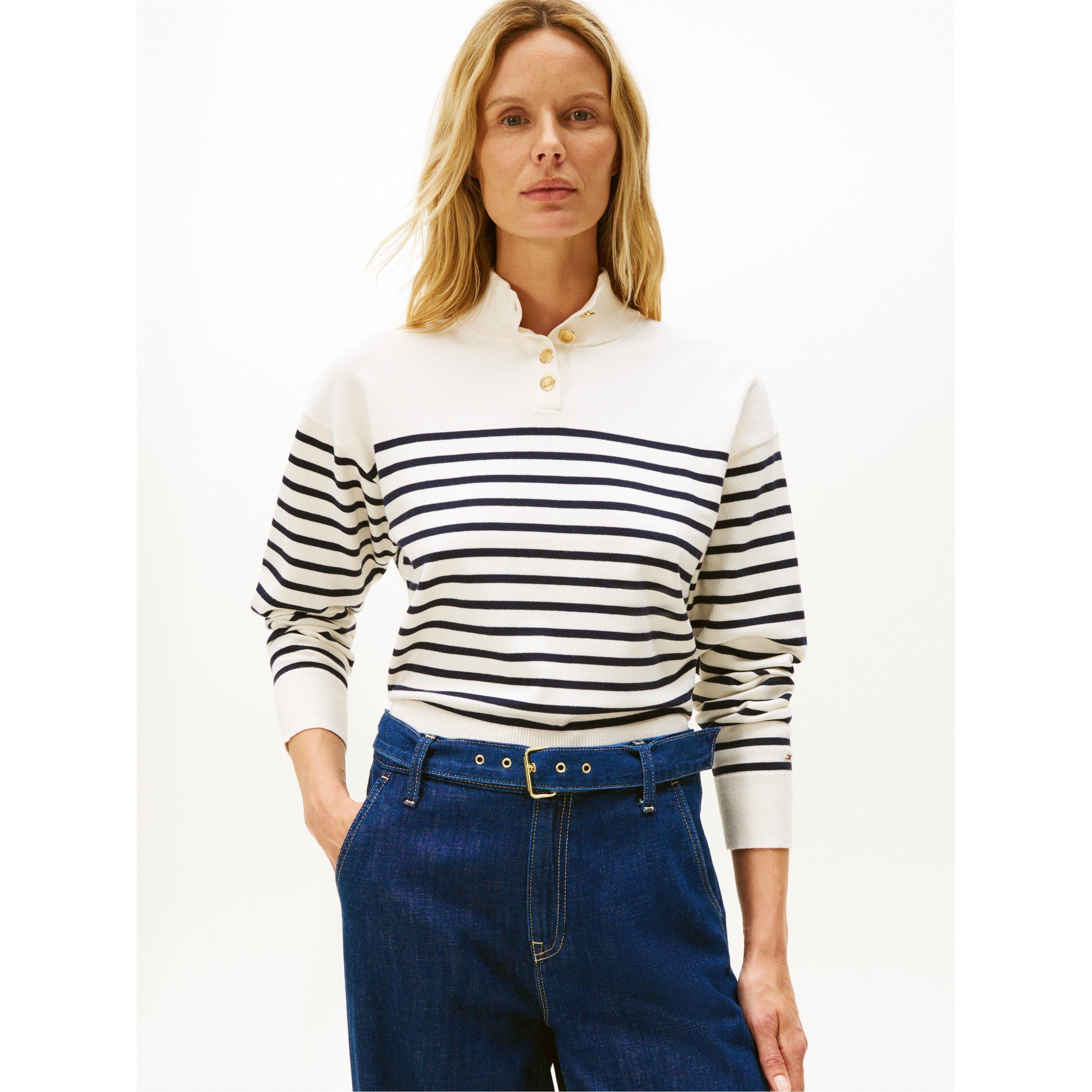 Navy Stp - Tommy Hilfiger - Women's Gold Button Crew Sweatshirt - 2