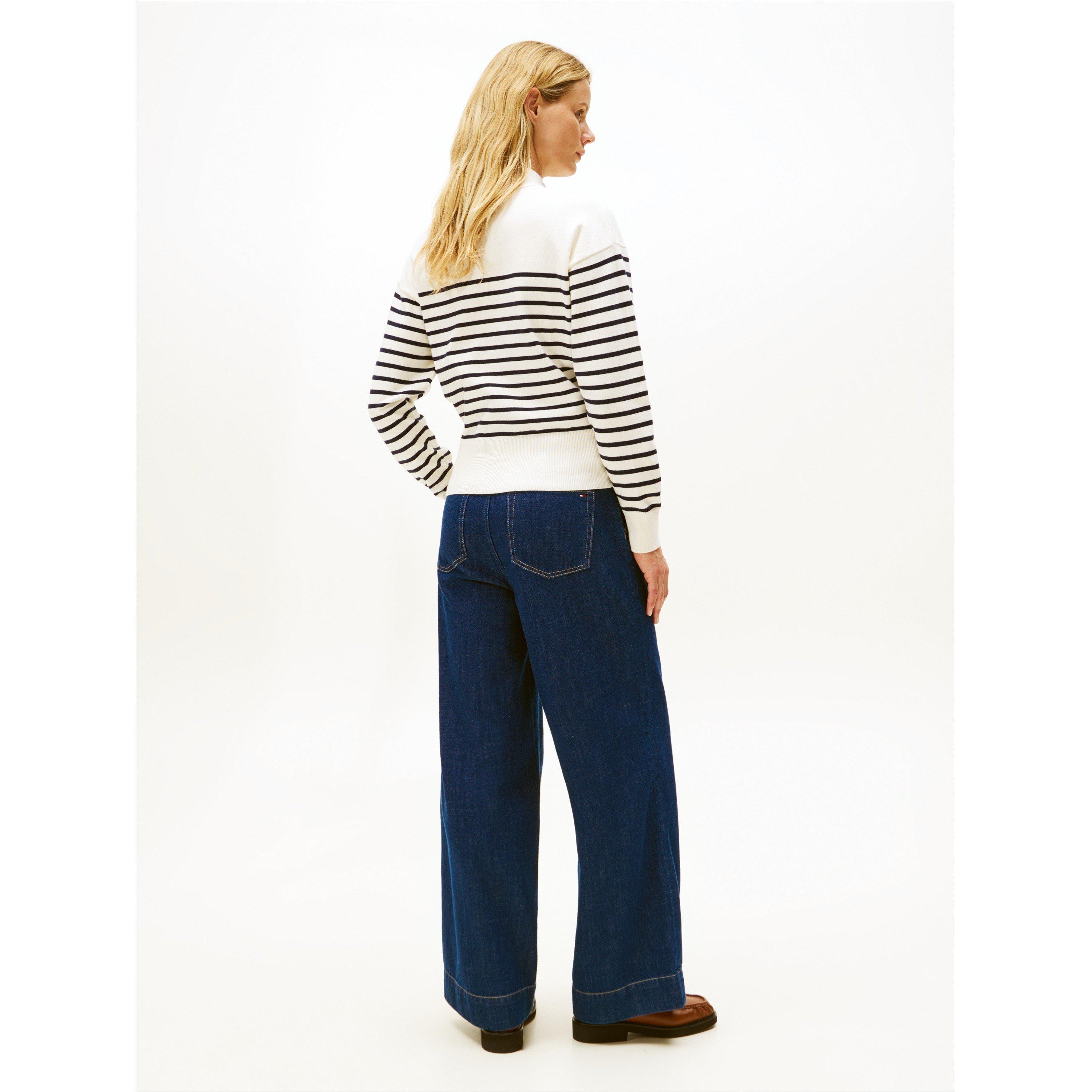 Navy Stp - Tommy Hilfiger - Women's Gold Button Crew Sweatshirt - 4