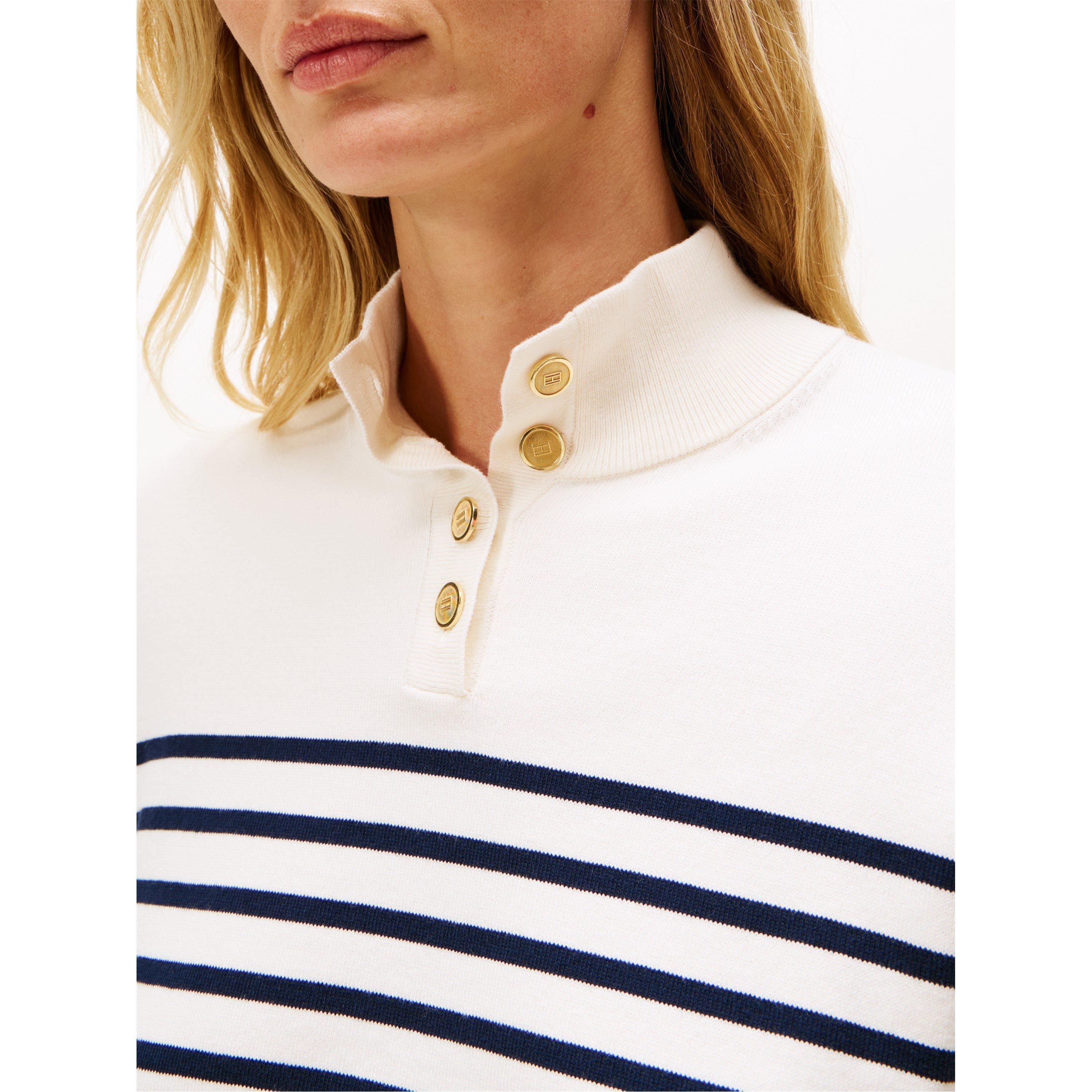 Navy Stp - Tommy Hilfiger - Women's Gold Button Crew Sweatshirt - 5