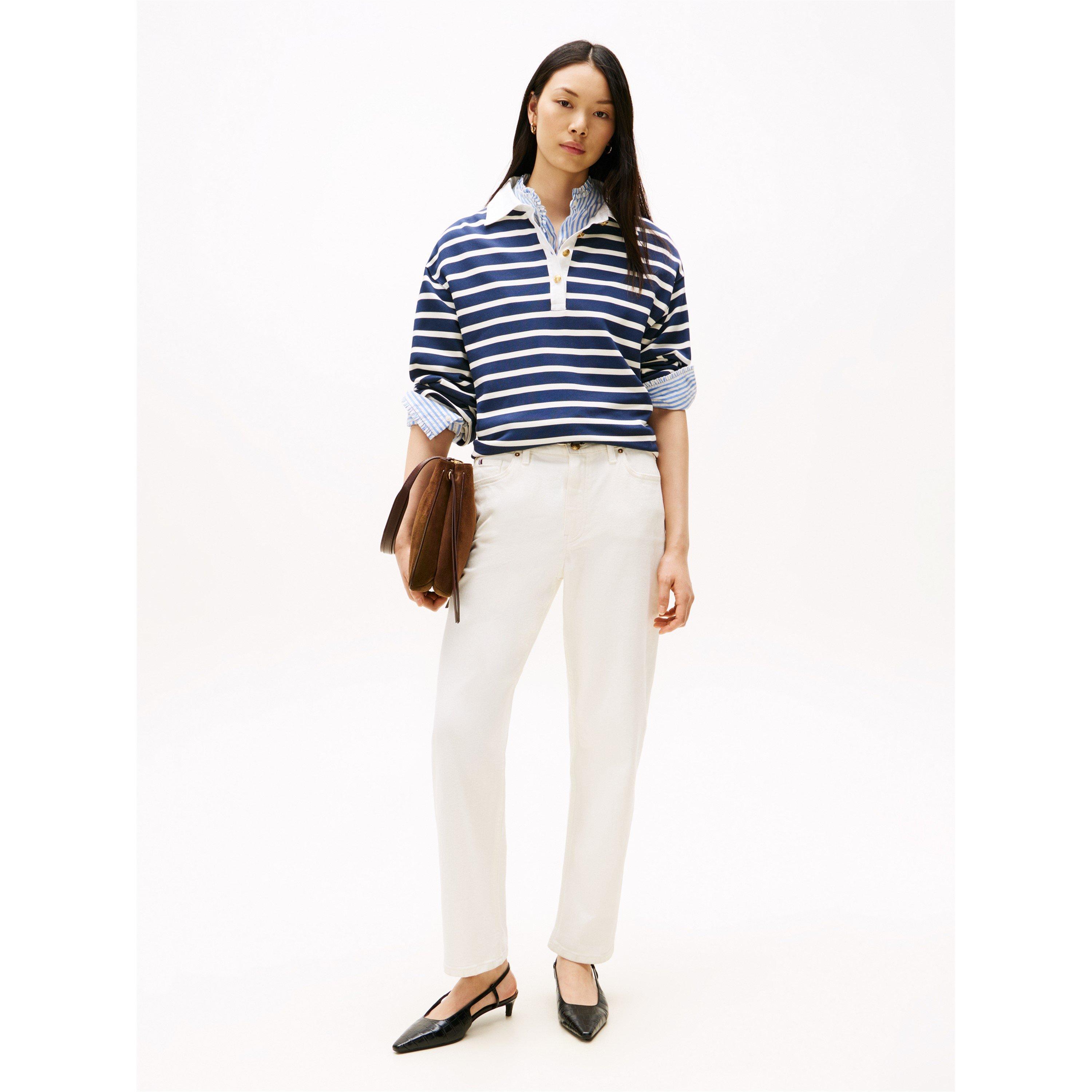 Dark Nigh Navy - Tommy Hilfiger - Women's Gold Button Sweatshirt - 3