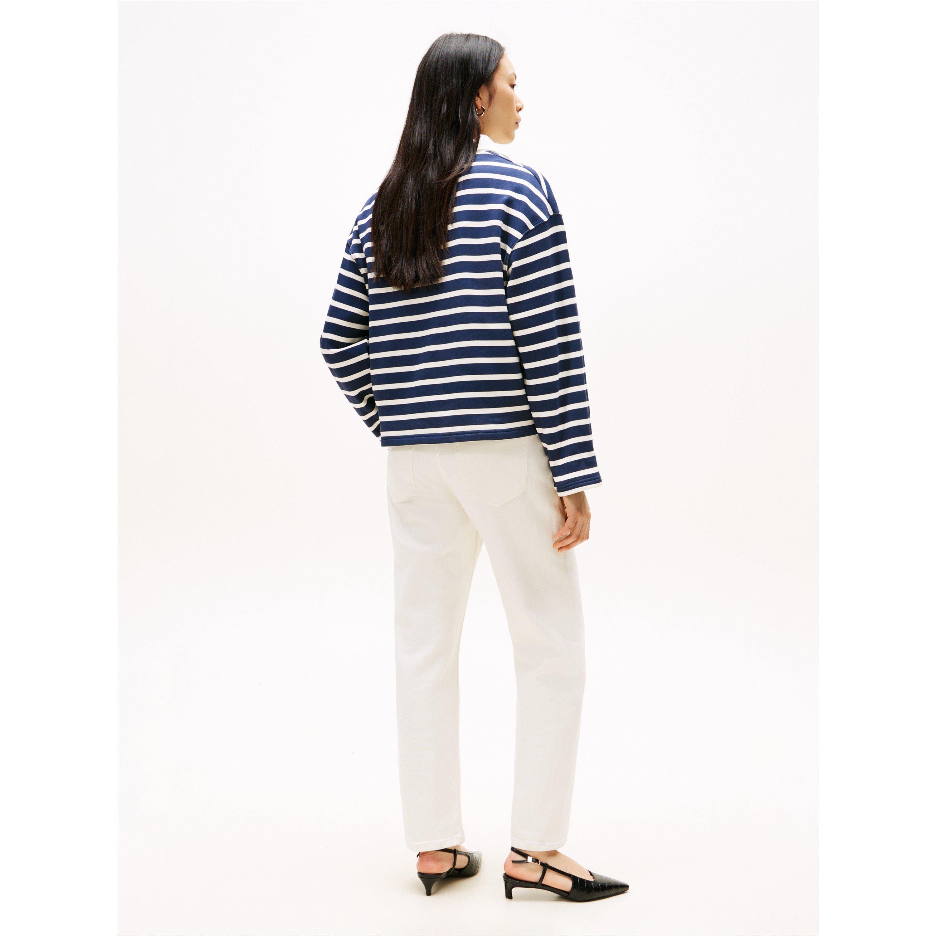 Dark Nigh Navy - Tommy Hilfiger - Women's Gold Button Sweatshirt - 4