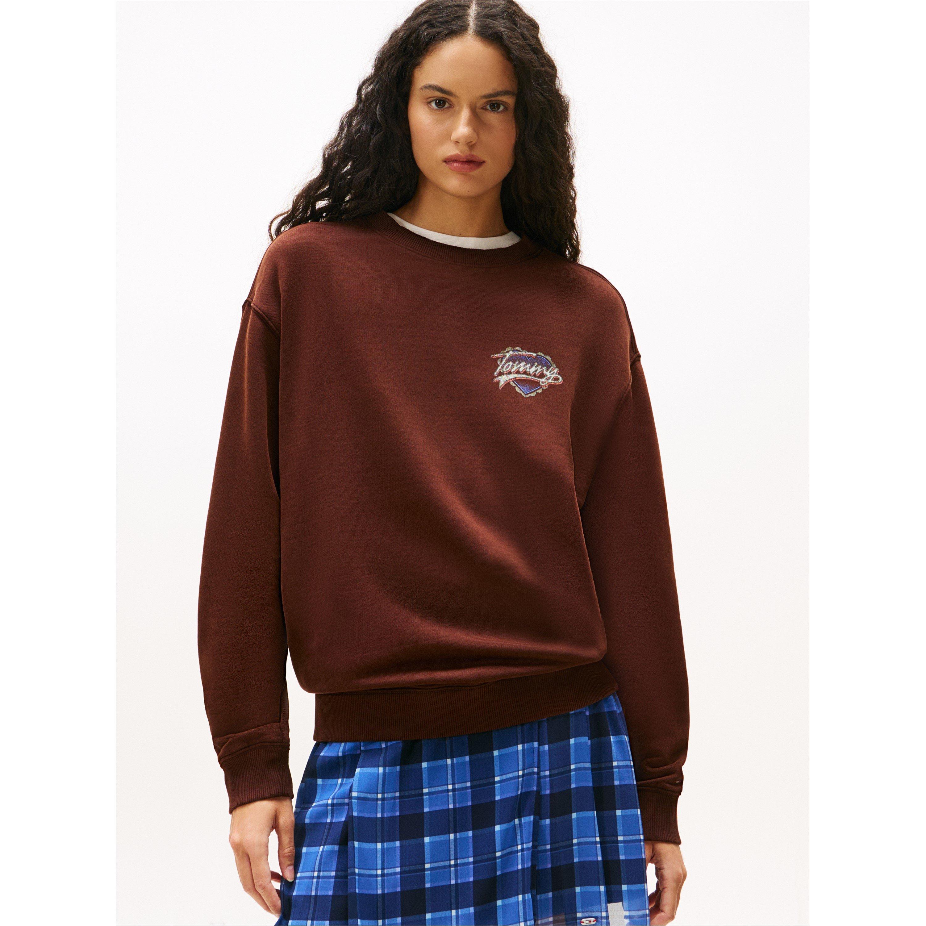 Rich Brown - Tommy Jeans - Women's Heart Cotton Crew Sweatshirt - 2