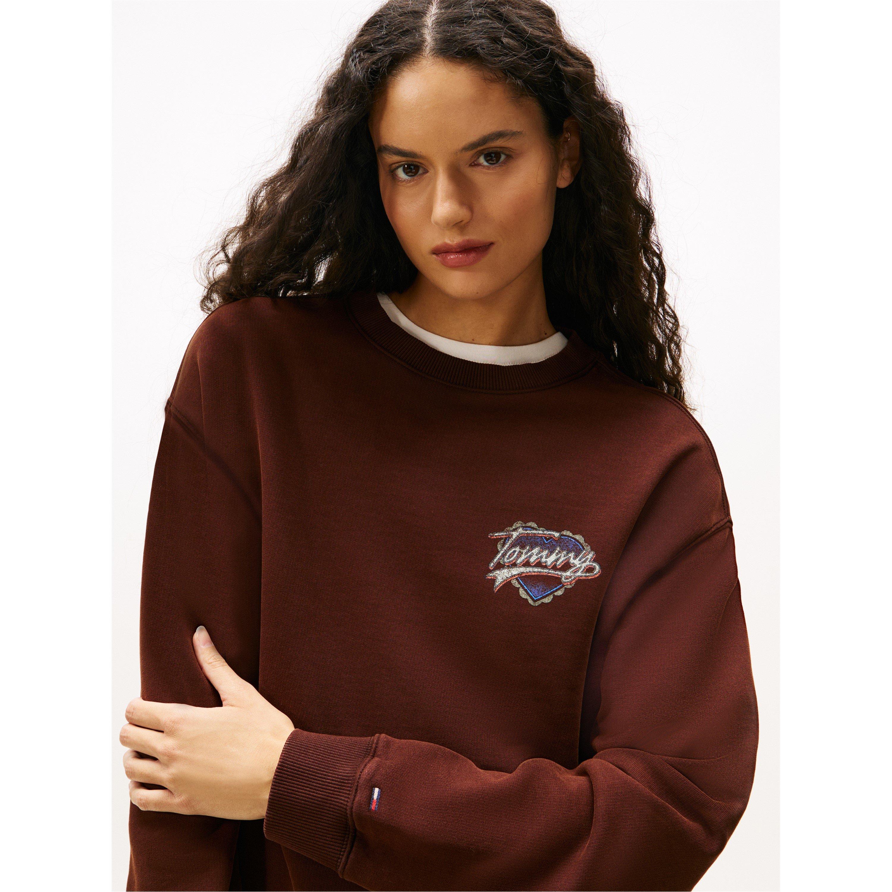 Rich Brown - Tommy Jeans - Women's Heart Cotton Crew Sweatshirt - 5