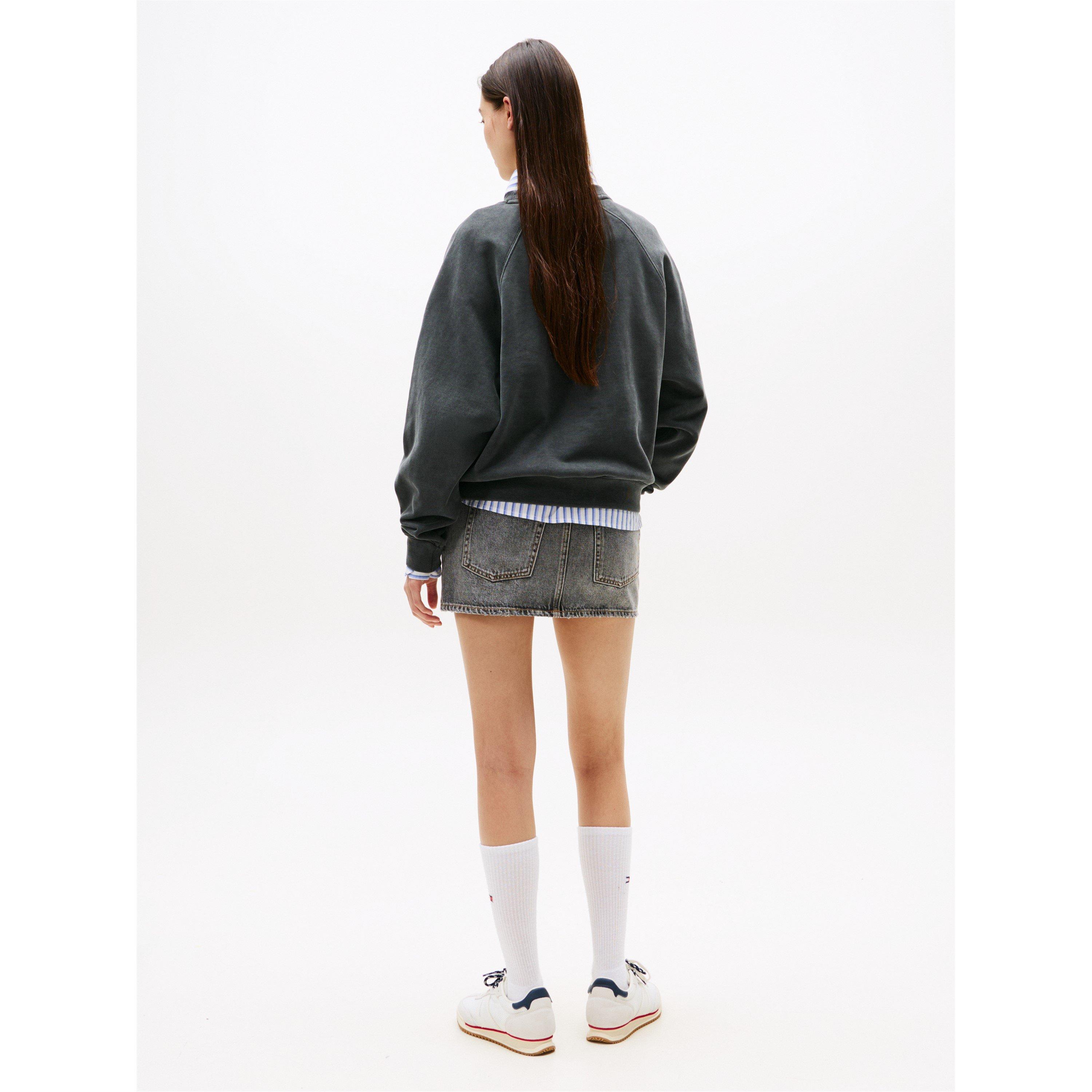 Black - Tommy Jeans - Women's Leopard Cotton Crew Sweatshirt - 4