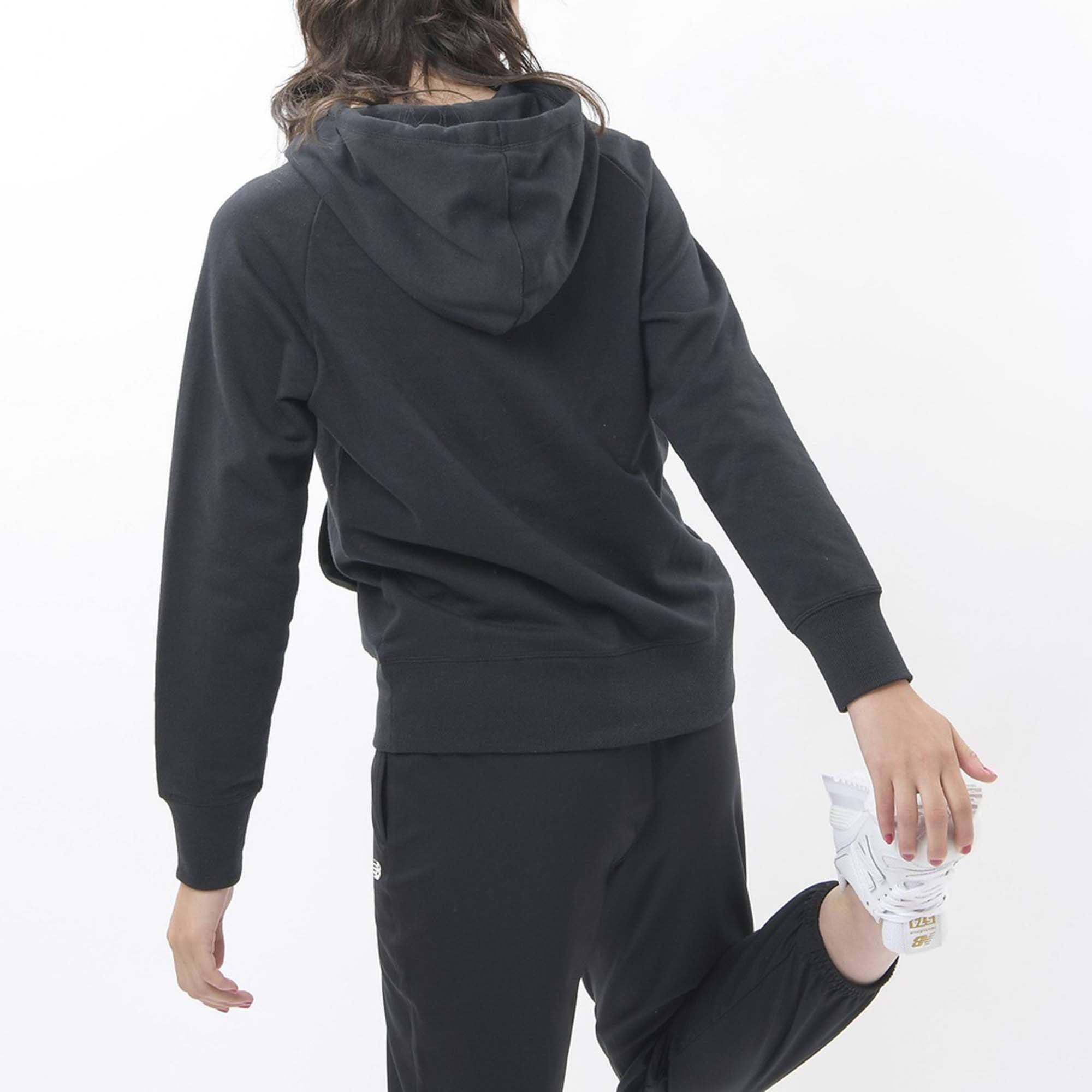 Black - New Balance - New Essentials Pullover Womens Hoodie - 3